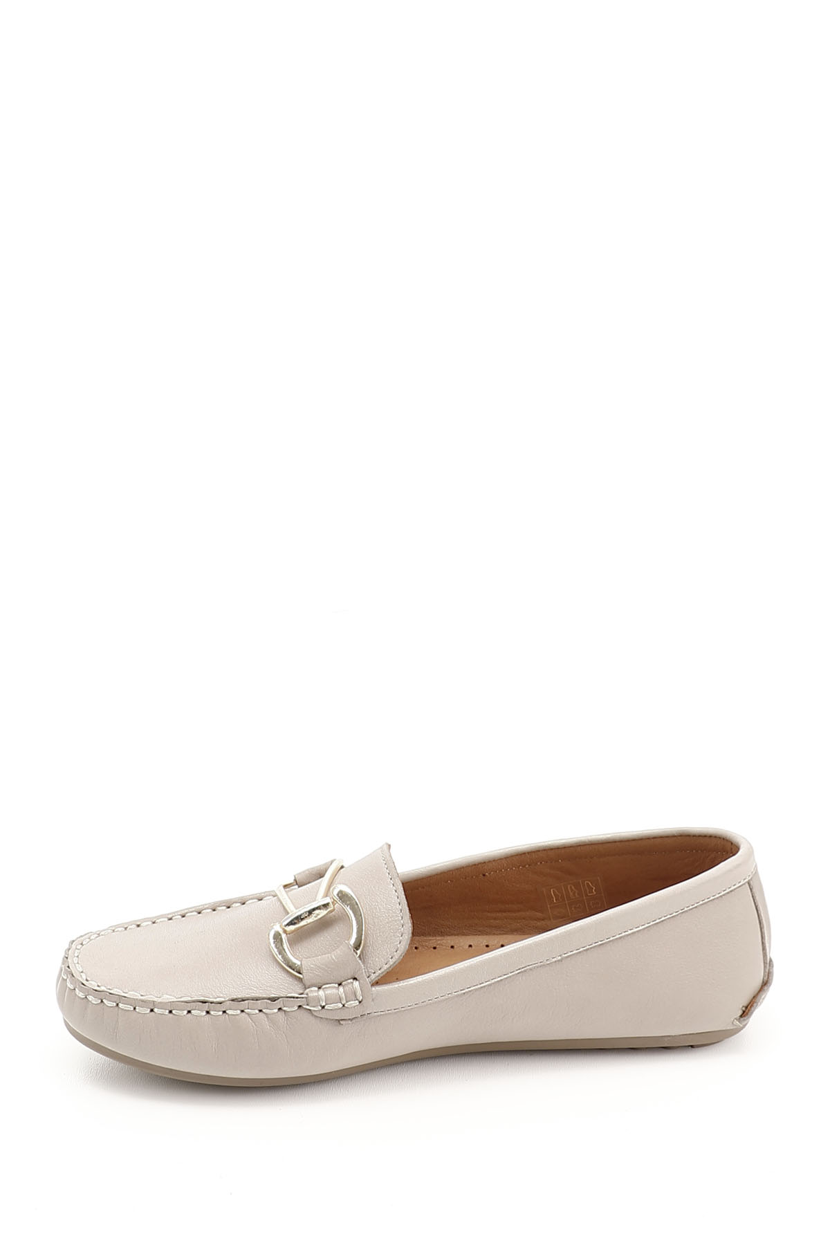 GÖNDERİ(R) Kadın BEJ-CAMEL Tokalı Rok Hakiki Deri Comfort Loafer görsel 2