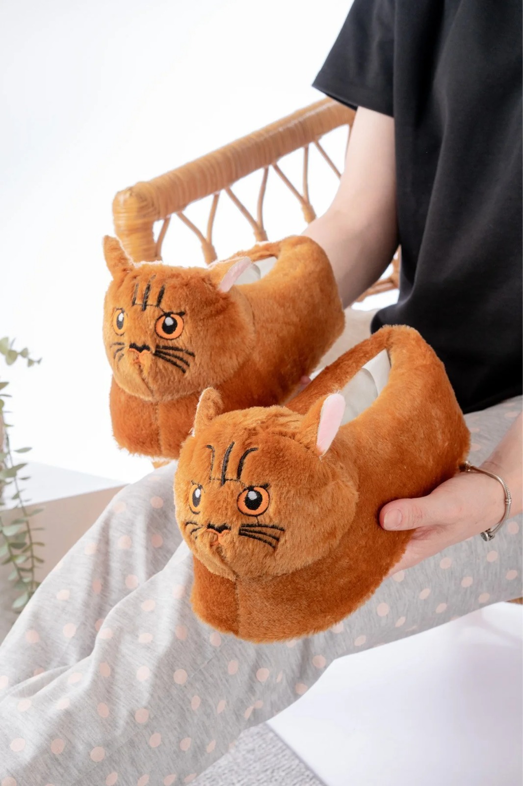Slipcat Kedi Figürlü Pelüş Panduf Ev Pandufu Unisex görsel 3