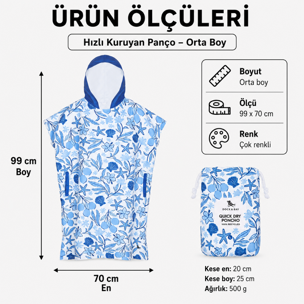 Dock & Bay Dock And Bay UV Korumalı Yetişkin Panço Design M Wavy Baby görsel 2