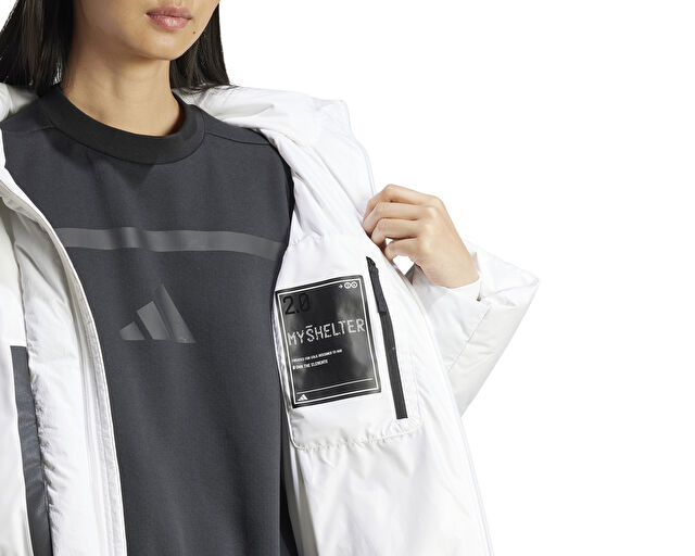 Adidas Wmyshelter Prk Kadın Günlük Mont IZ4622 Beyaz görsel 5