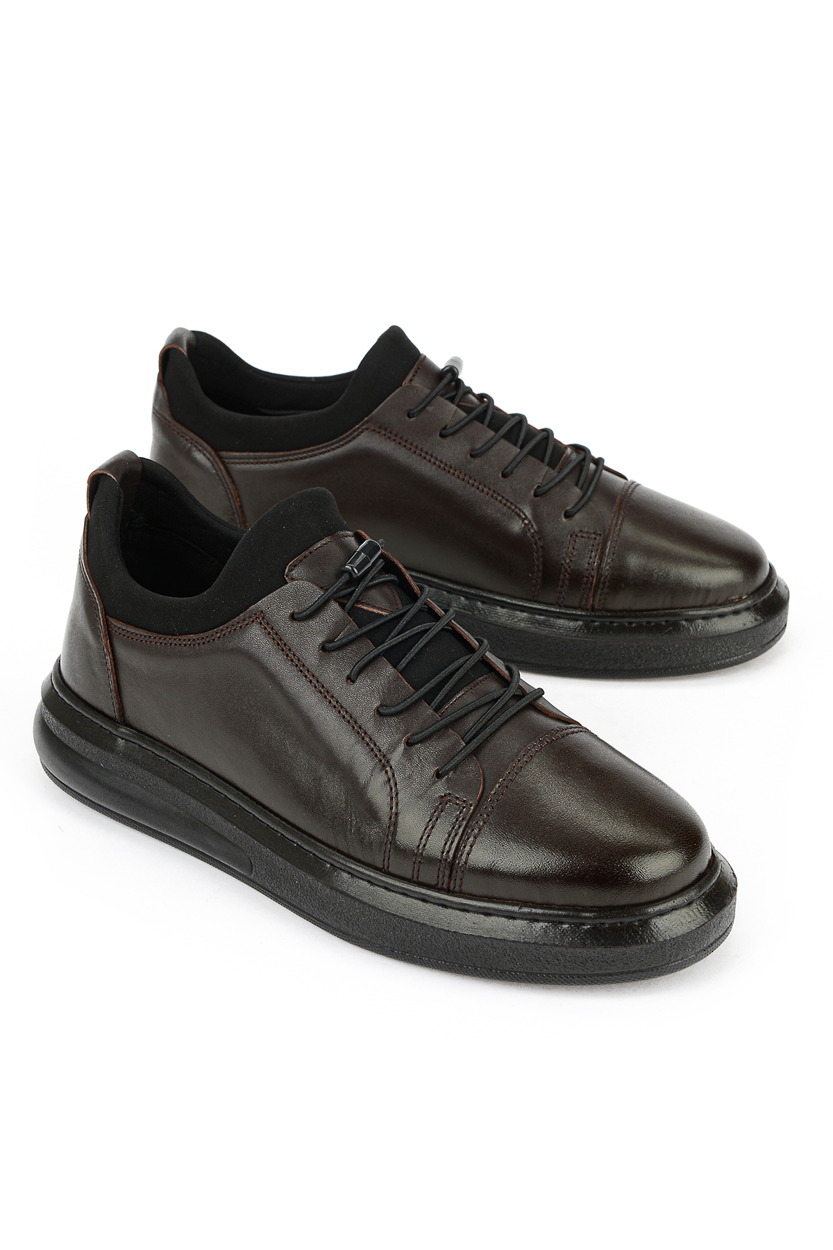 Ziya Ayakkabı Erkek Hakiki Deri Sneaker 161423Z79 Kahve görsel 2