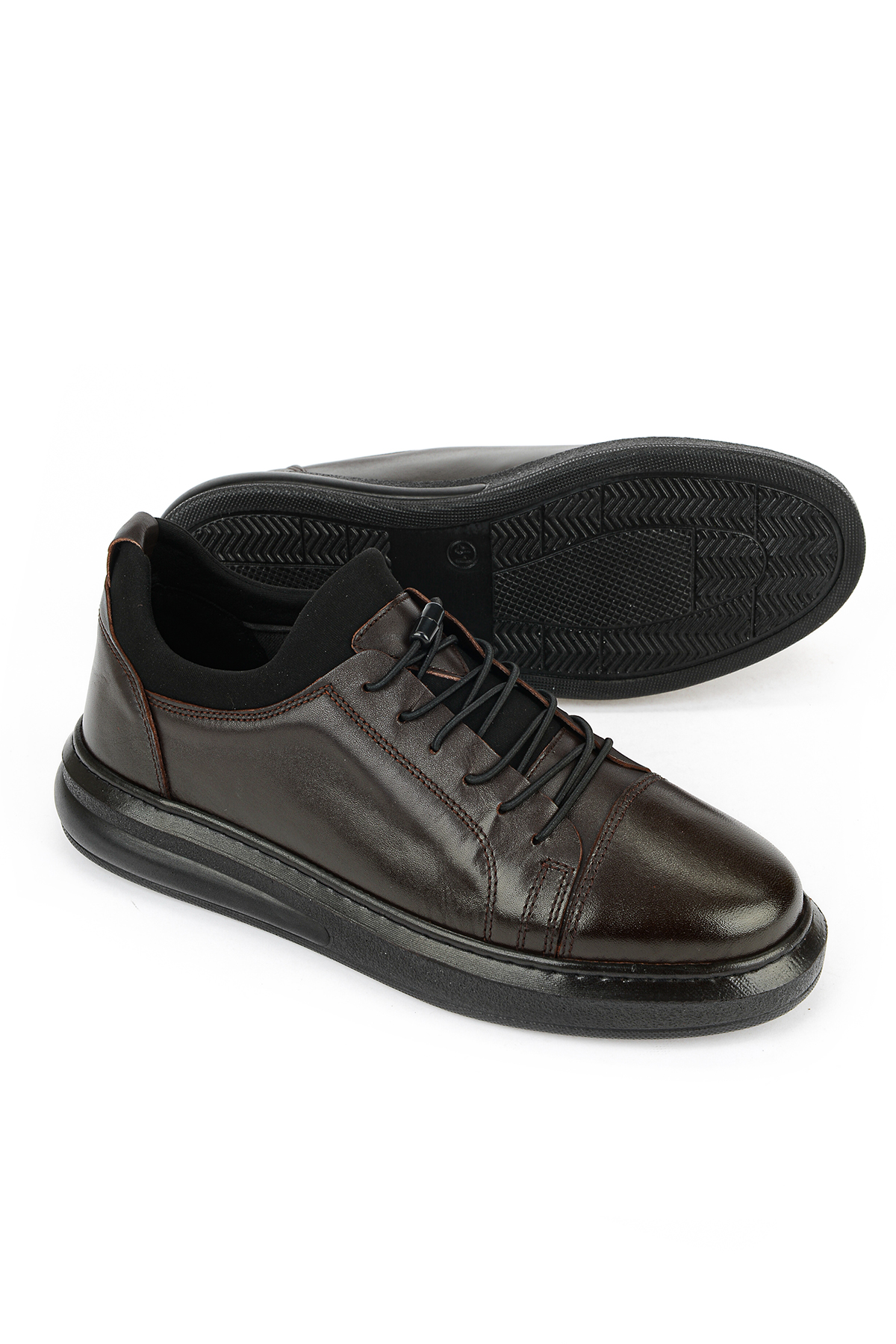 Ziya Ayakkabı Erkek Hakiki Deri Sneaker 161423Z79 Kahve görsel 4
