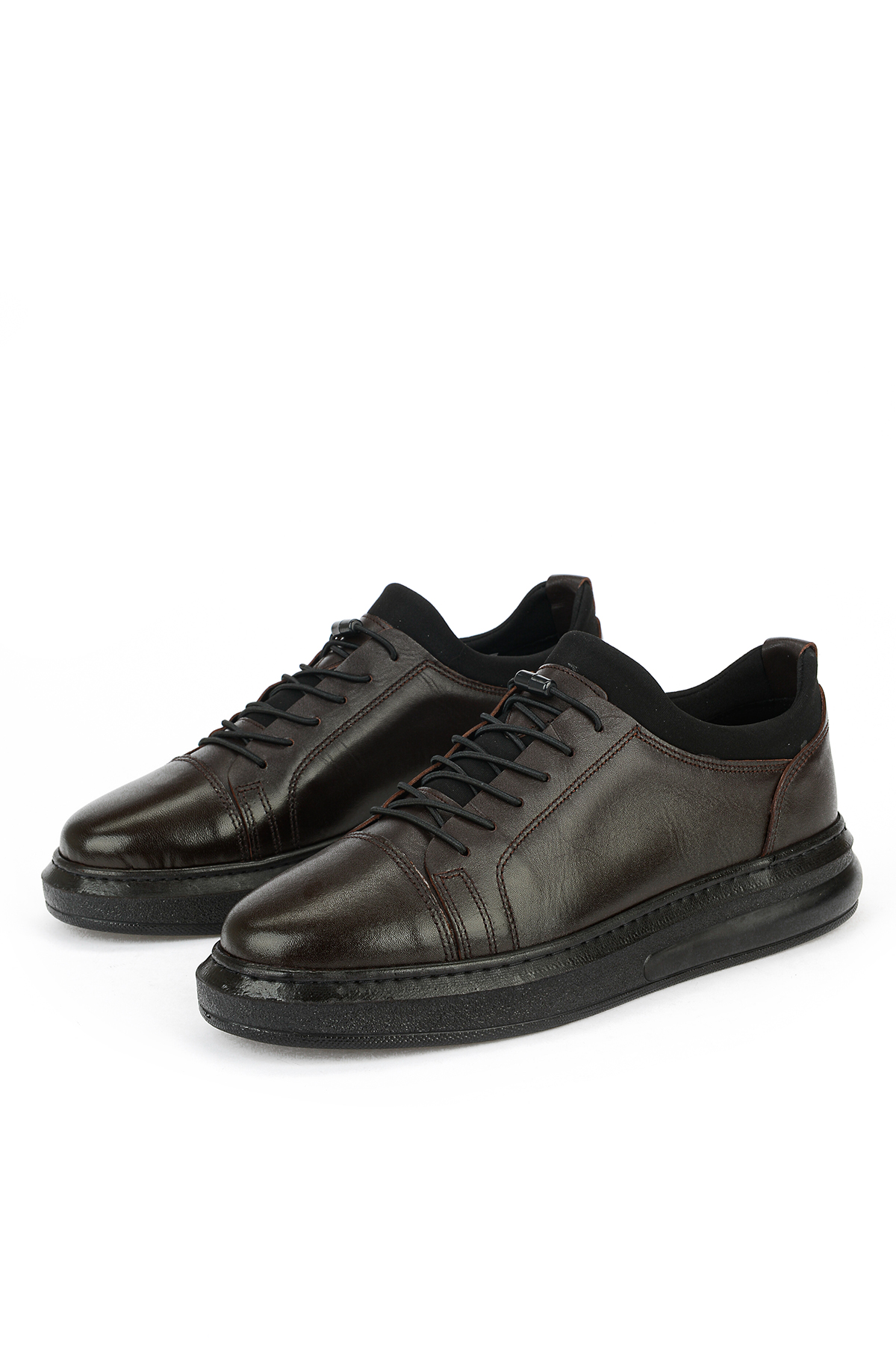 Ziya Ayakkabı Erkek Hakiki Deri Sneaker 161423Z79 Kahve görsel 5