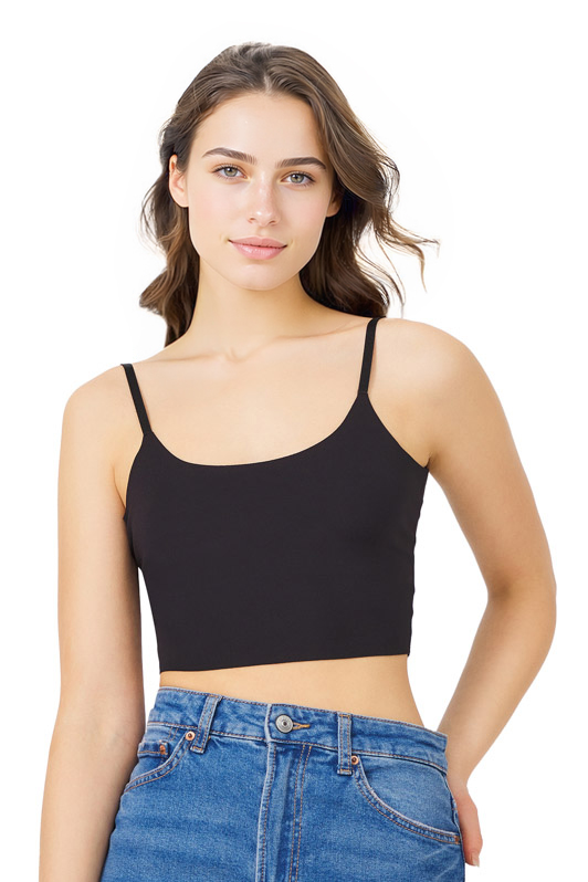 GRIMELANGE VELE Ayarlanabilir İnce Askılı Lazer Kesim 3'Lü Paket Crop SİYAH-BEYAZ Büstiyer görsel 3