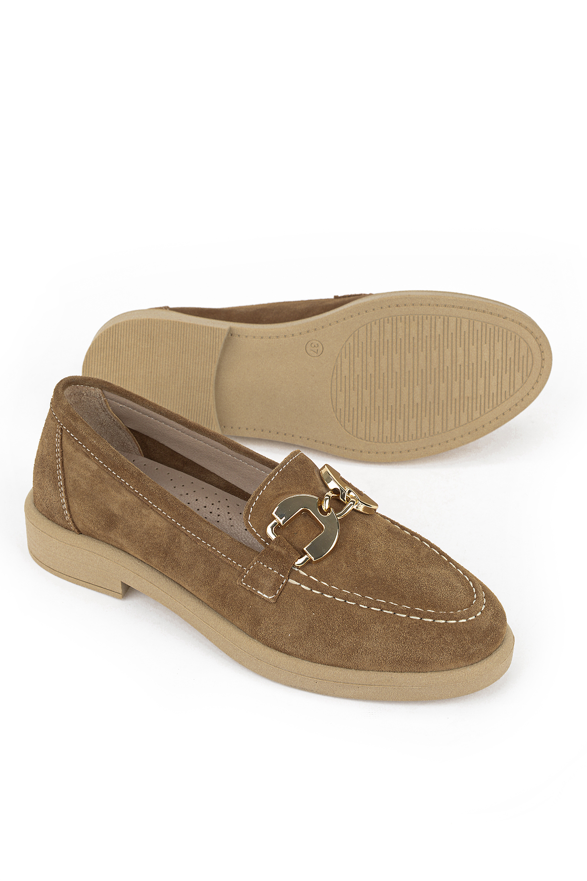 Ziya Ayakkabı Kadın Hakiki Deri Loafer Ayakkabı 161359Z706 Caramel görsel 4