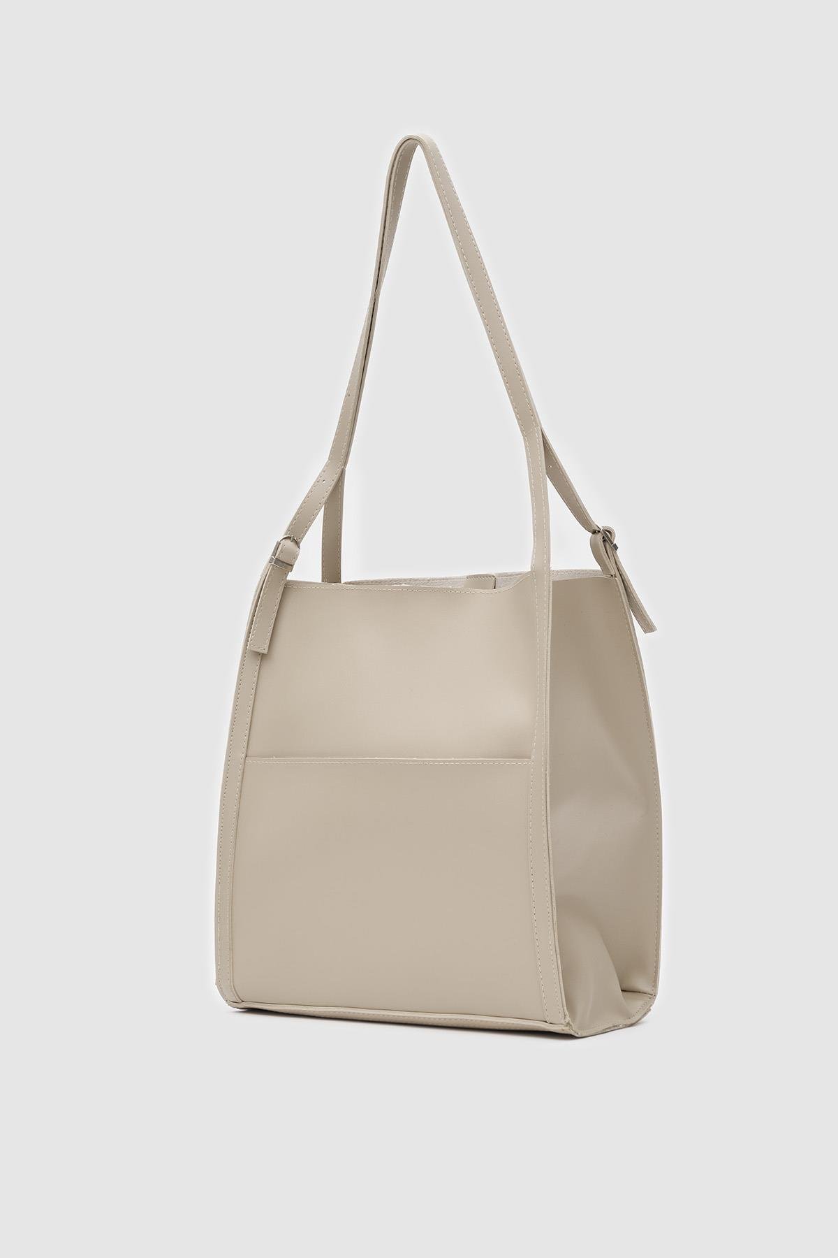 Shulebags Mugs Salaş Omuz Çantası Bej görsel 2