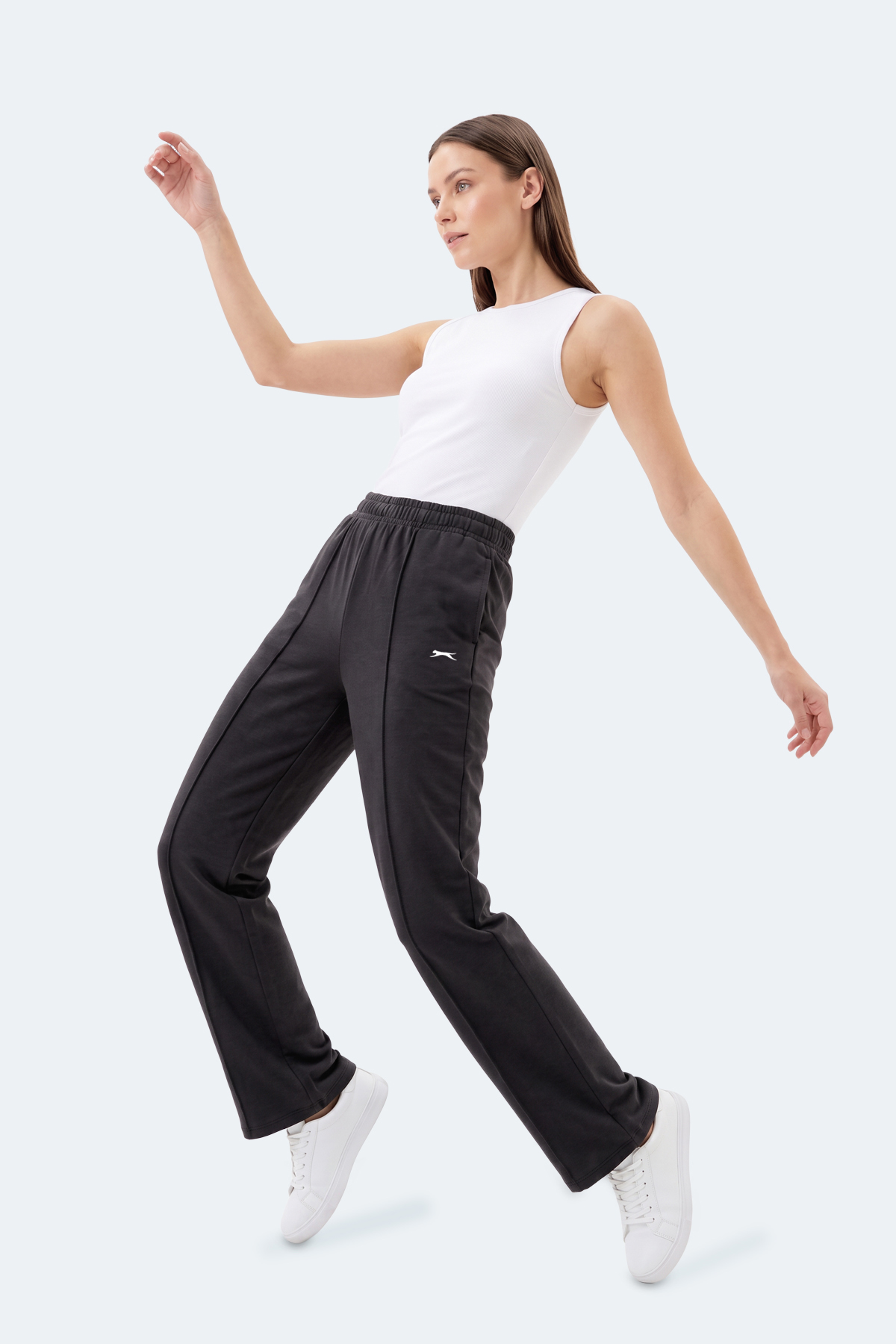SLAZENGER MABLE Kadın Bol Paça Siyah Eşofman Altı görsel 2