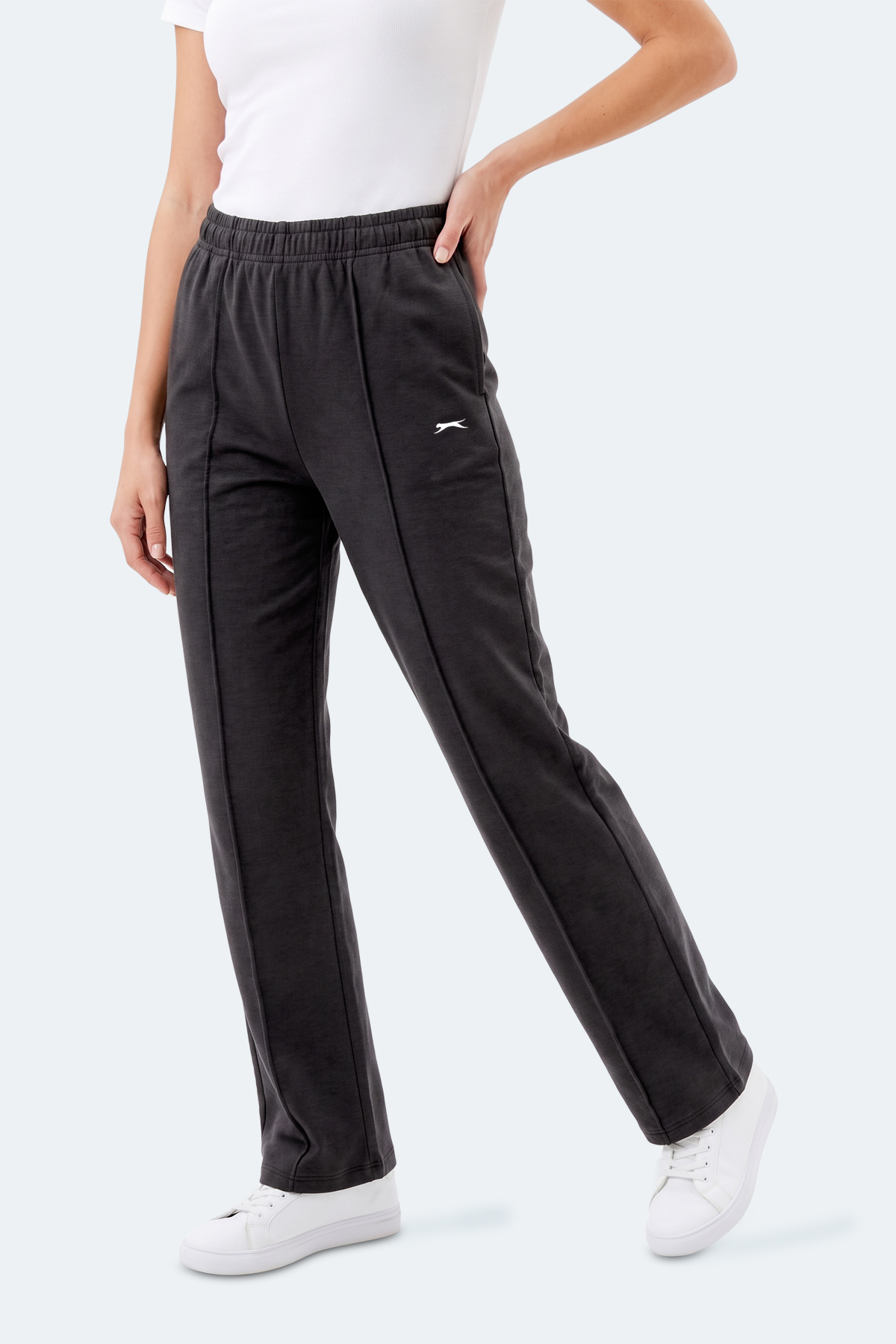 SLAZENGER MABLE Kadın Bol Paça Siyah Eşofman Altı görsel 4