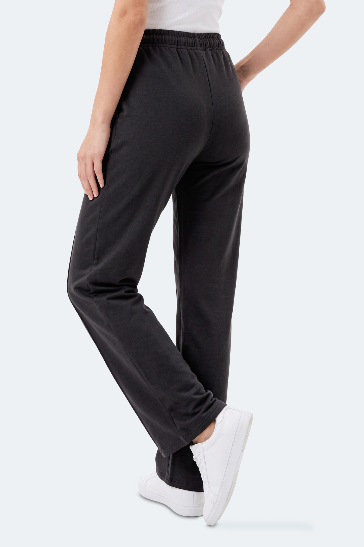 SLAZENGER MABLE Kadın Bol Paça Siyah Eşofman Altı görsel 5