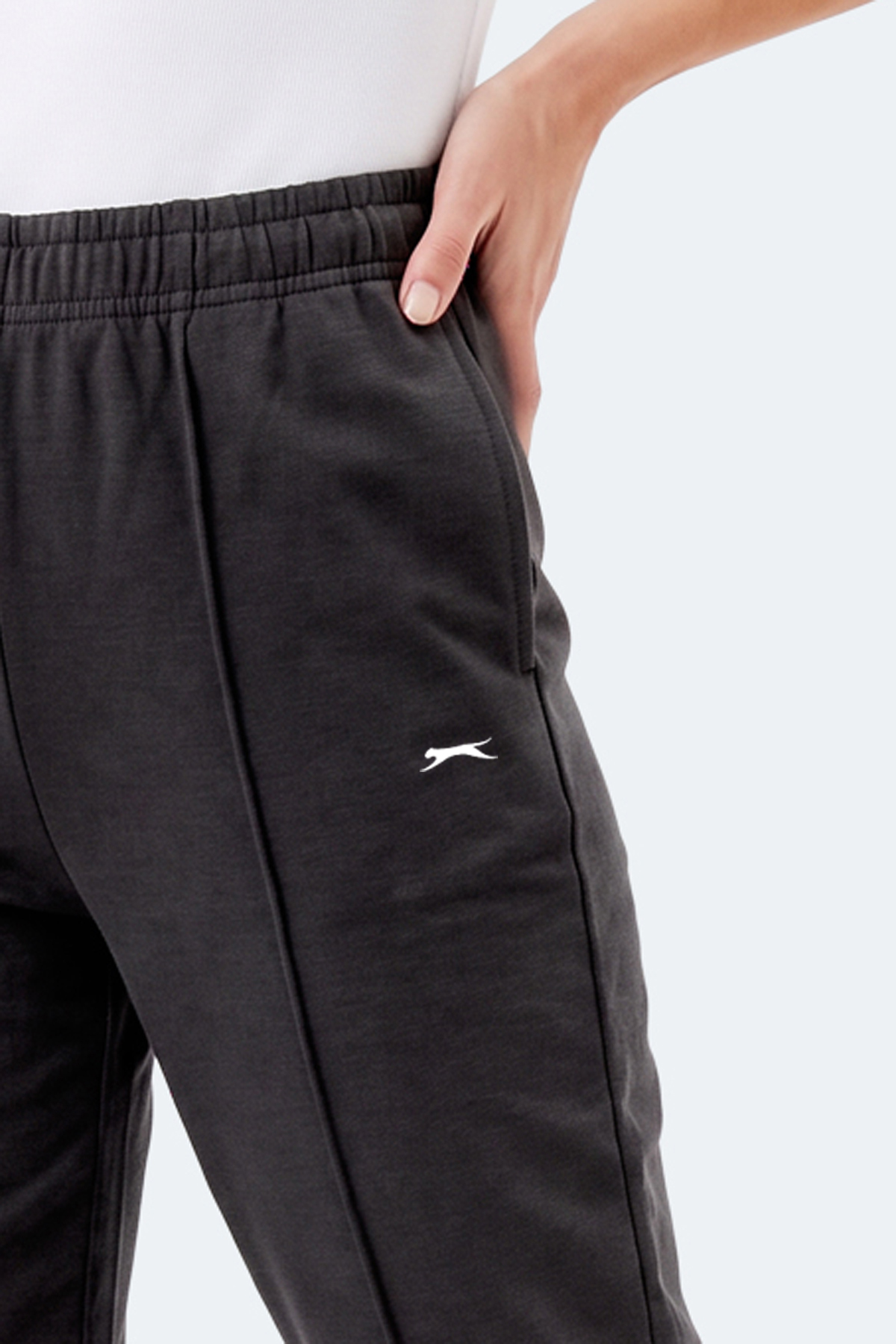 SLAZENGER MABLE Kadın Bol Paça Siyah Eşofman Altı görsel 8