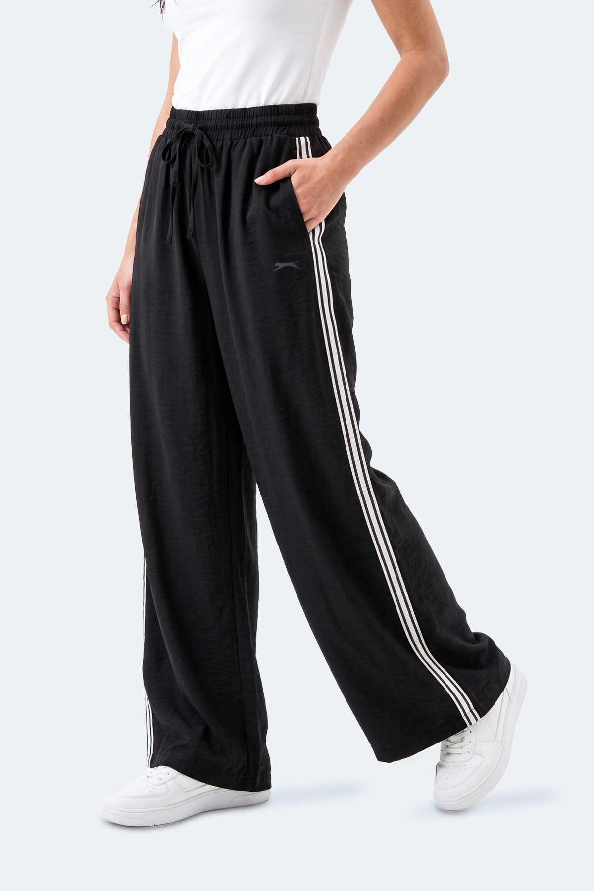 SLAZENGER STARLIGHT IN Kadın Bol Paça Siyah Eşofman Altı görsel 6