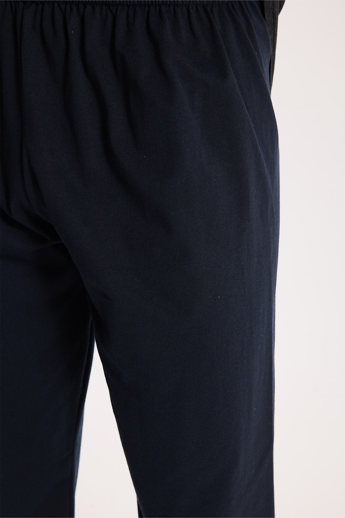 TUDORS Erkek Standart Fit Rahat Kesim Uzun Kollu Pamuklu Gri Lacivert Pijama Takımı görsel 5