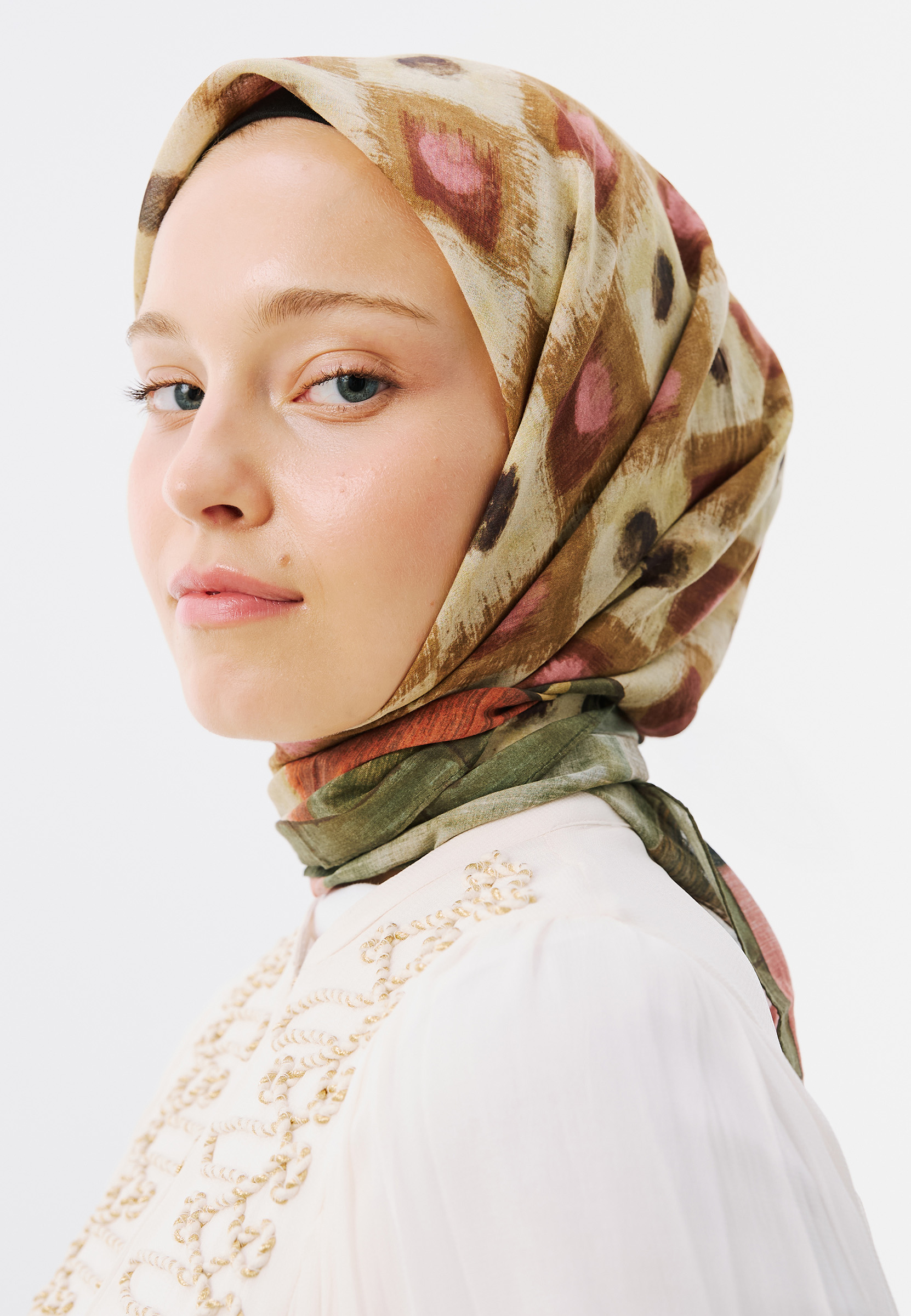 Fresh Scarfs Vintage Board Desen Vual Eşarp Sahra görsel 4