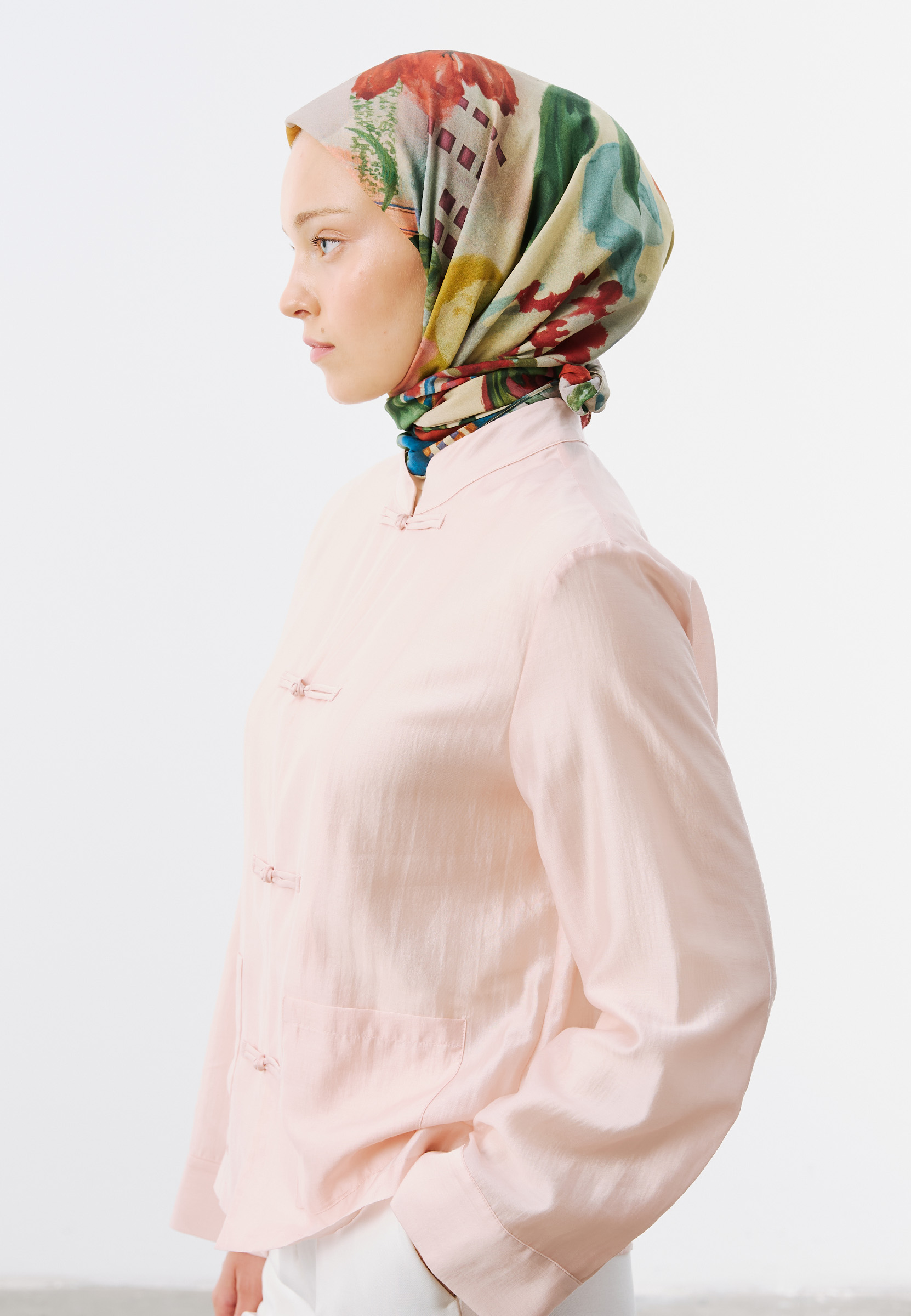 Fresh Scarfs Summer Reverie Desen Vual Eşarp Kırmızı görsel 2