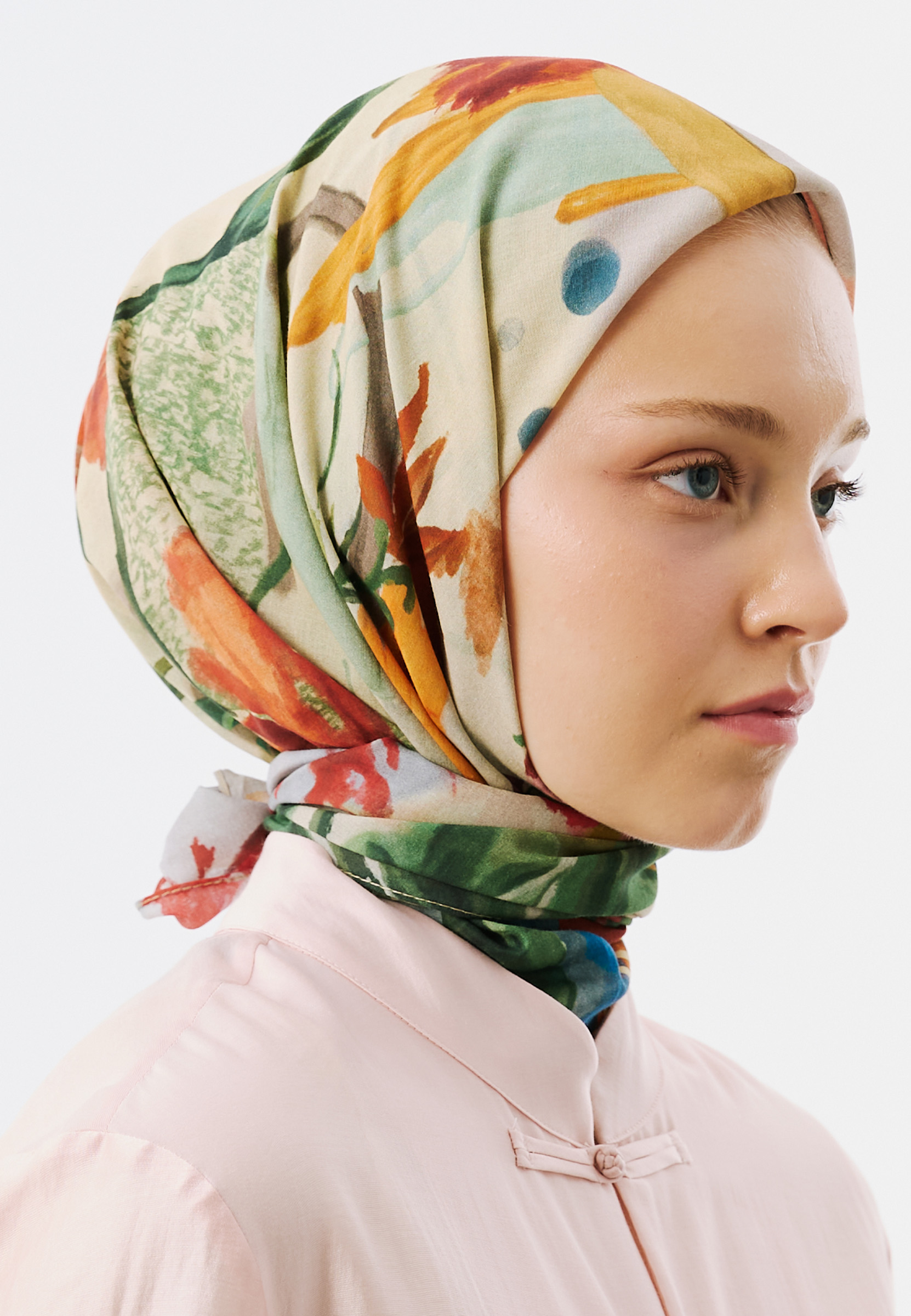 Fresh Scarfs Summer Reverie Desen Vual Eşarp Kırmızı görsel 4
