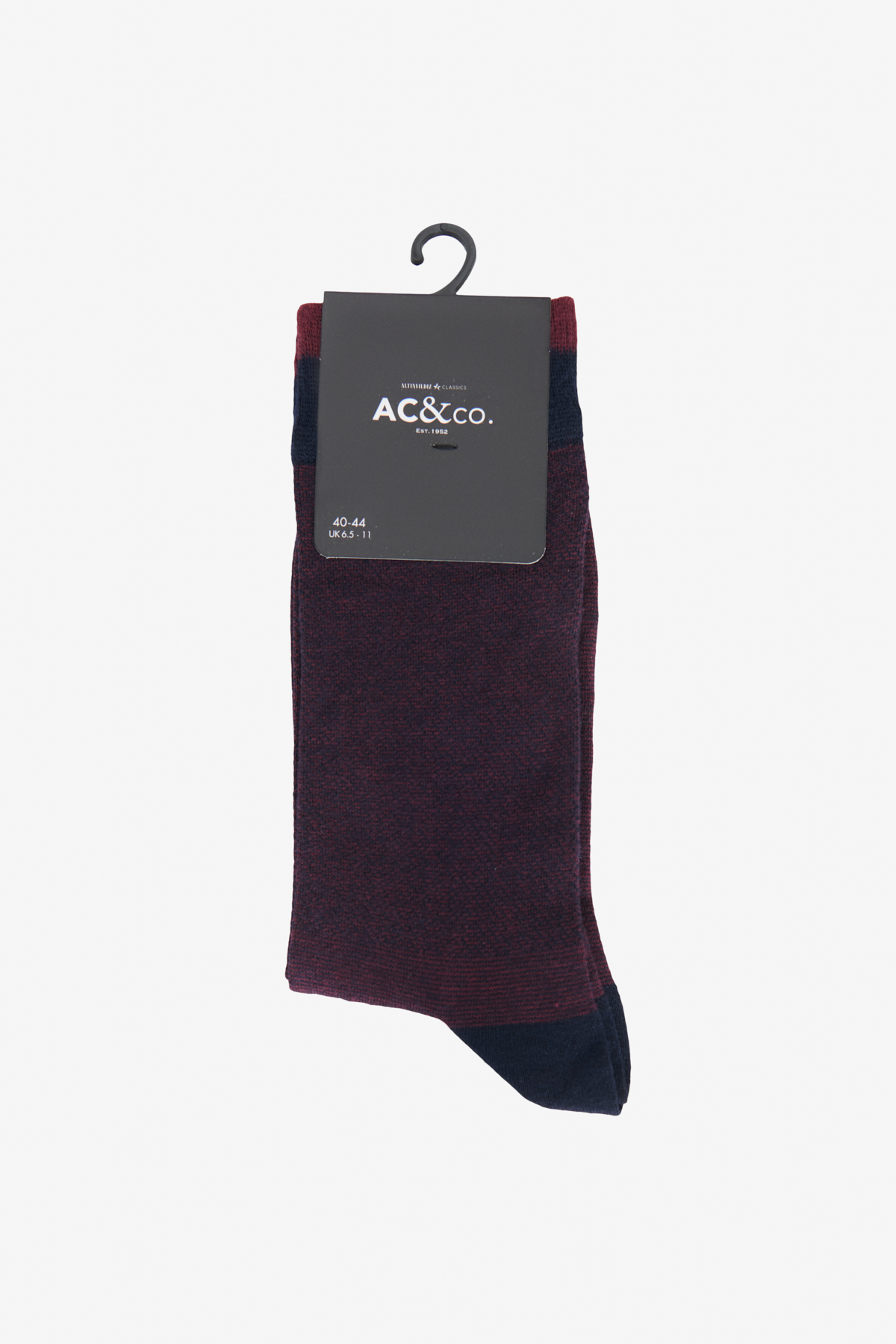AC&Co / Altınyıldız Classics Erkek Lacivert-Bordo Desenli Tekli Soket Çorap