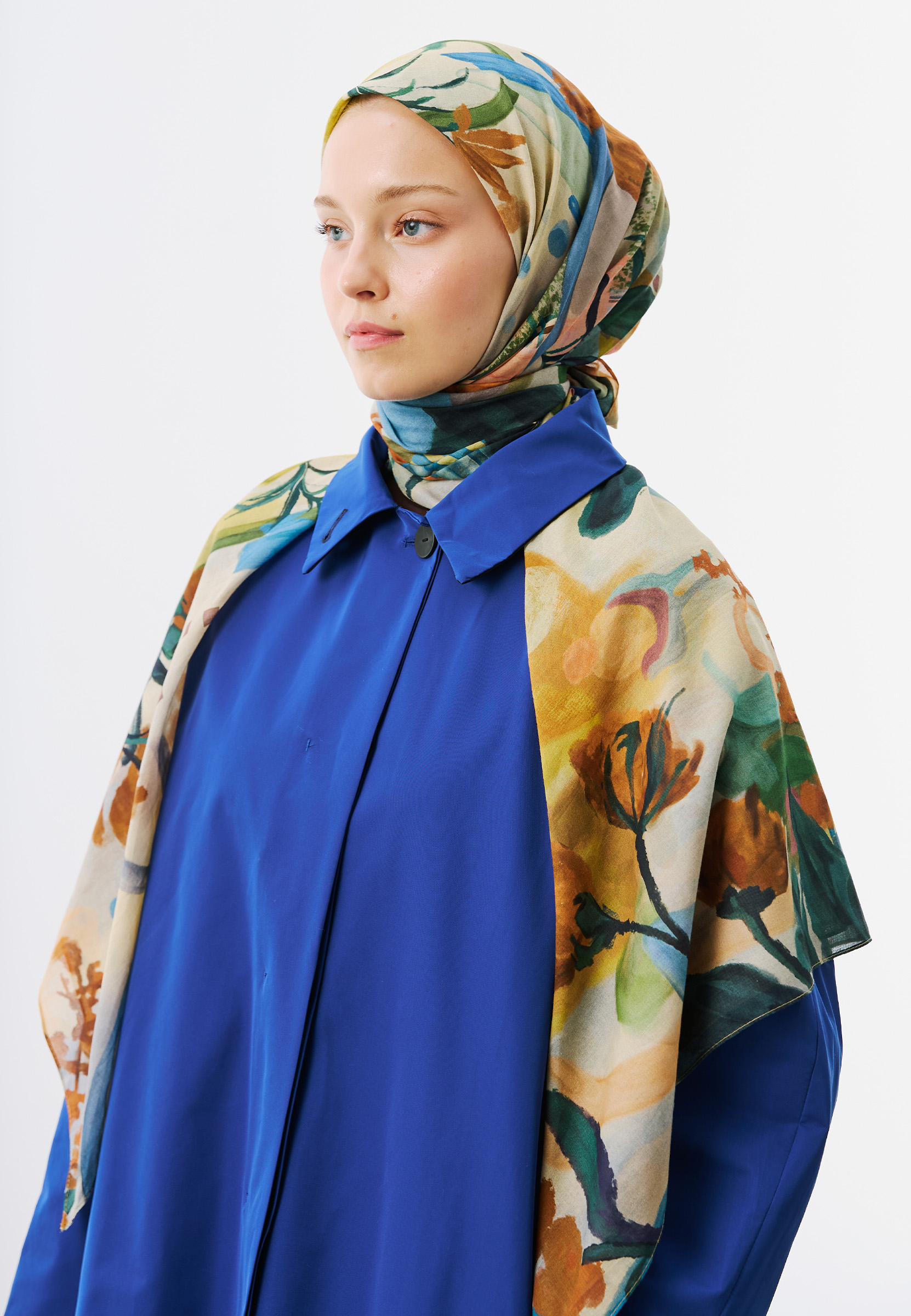 Fresh Scarfs Summer Reverie Desen Vual Eşarp Lacivert