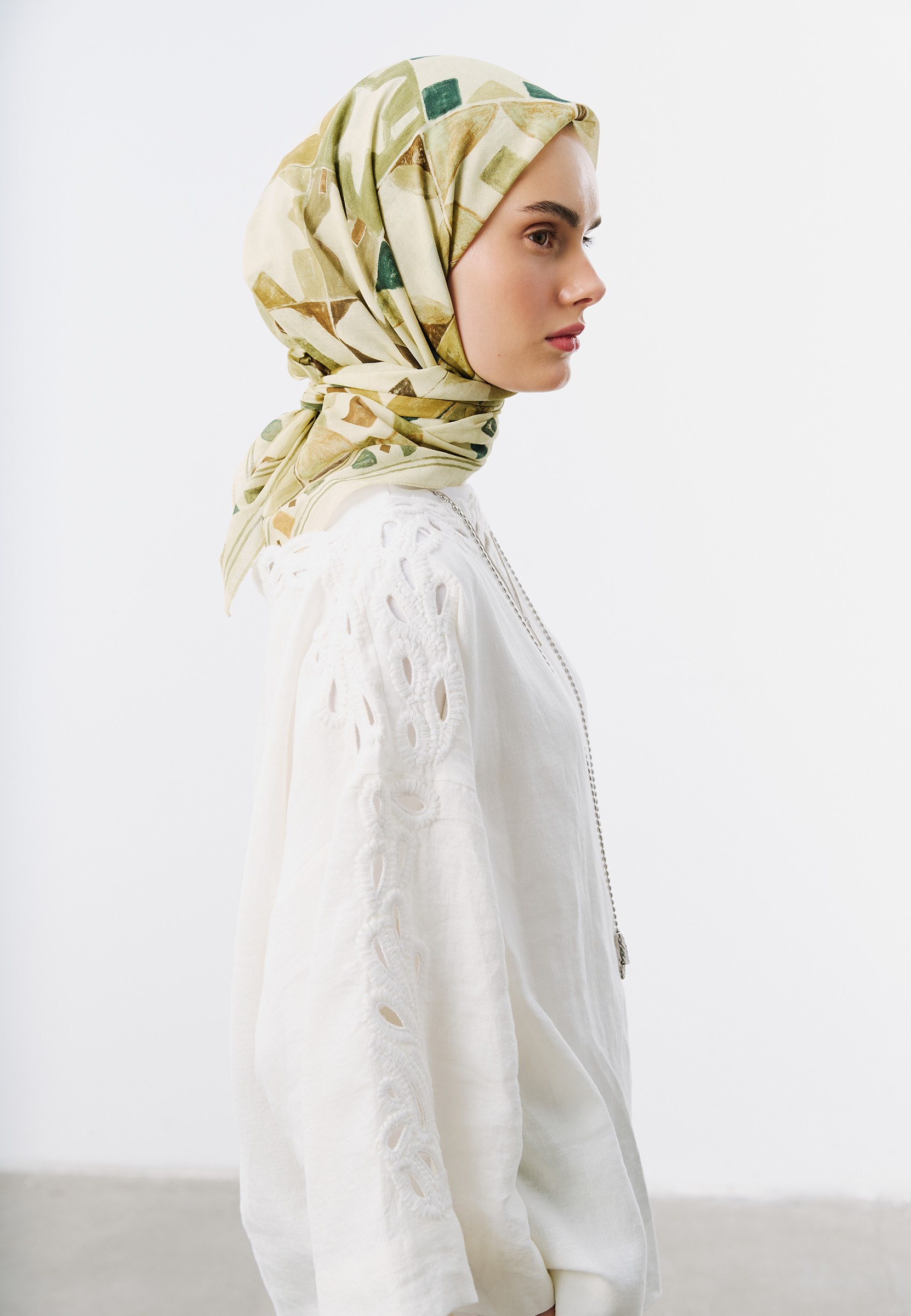 Fresh Scarfs Color Flow Desen Vual Eşarp Yeşil
