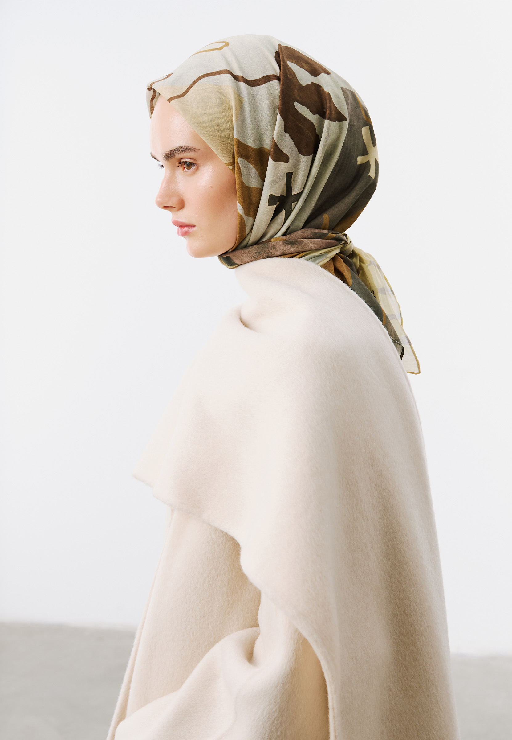 Fresh Scarfs Lillian Desen Vual Eşarp Tereyağı
