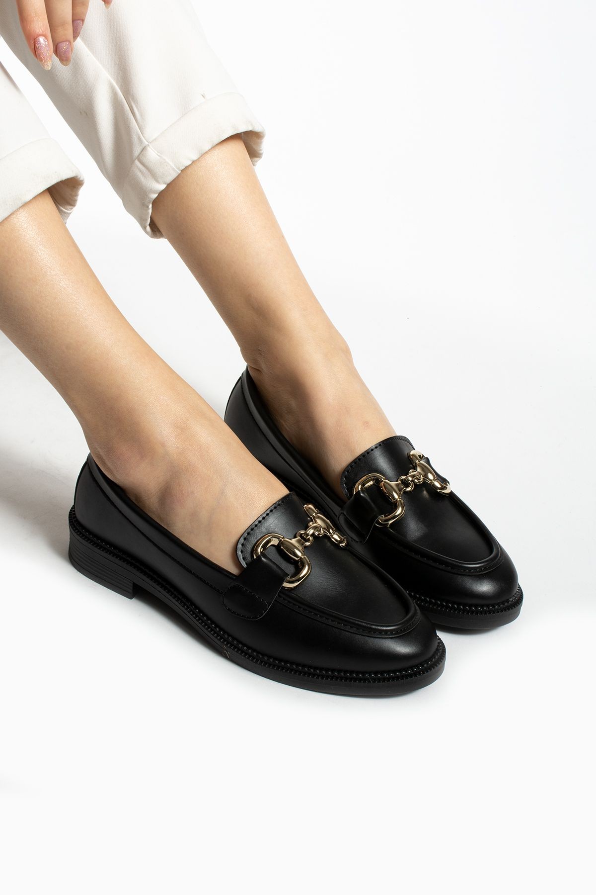 DUXAL SHOES Jane Kadın Loafer Makosen Casual Toka Detay Günlük Ayakkabı görsel 4