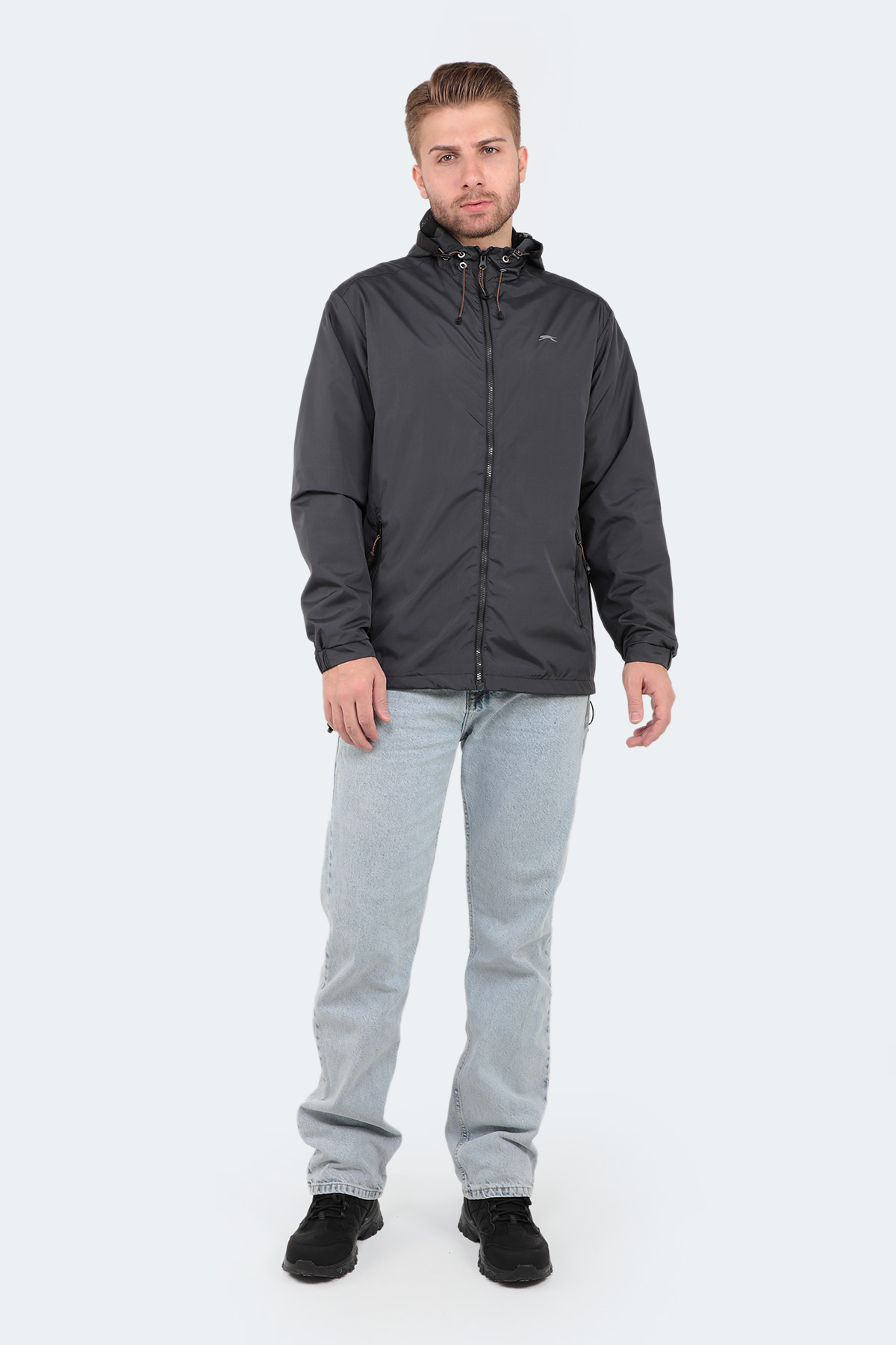 SLAZENGER OFANS Erkek Koyu Gri Yağmurluk görsel 7