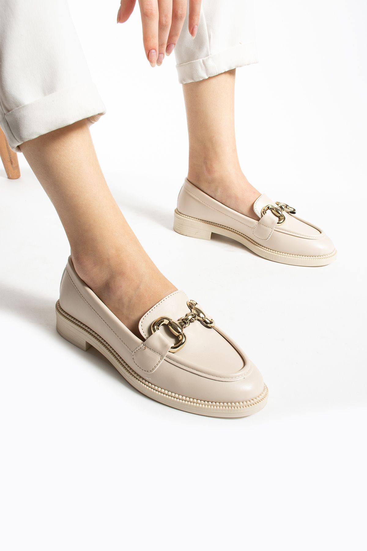 DUXAL SHOES Jane Kadın Loafer Makosen Casual Toka Detay Günlük Ayakkabı görsel 4