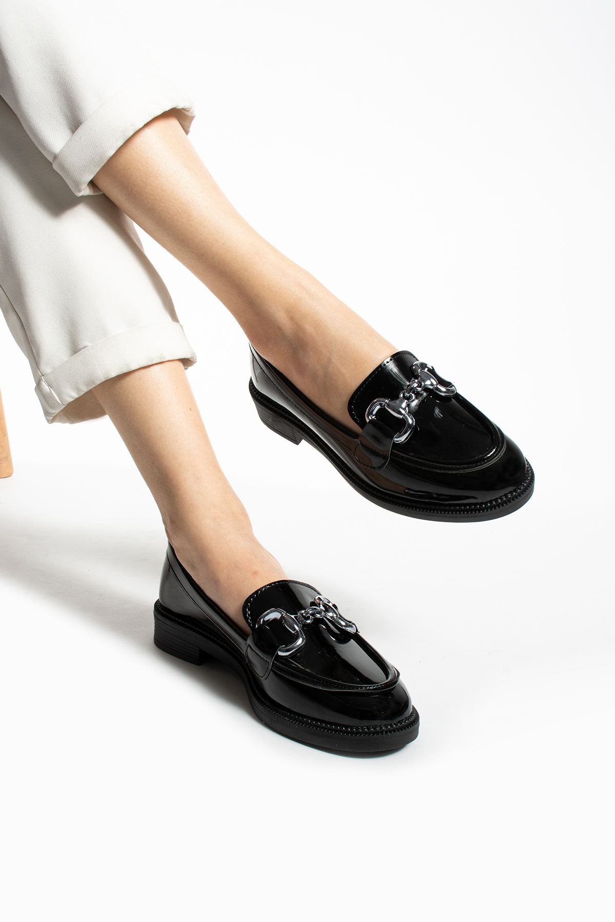 DUXAL SHOES Jane Kadın Loafer Makosen Casual Toka Detay Günlük Ayakkabı görsel 2