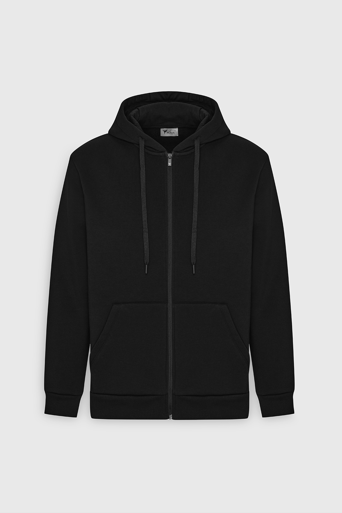 AC&Co / Altınyıldız Classics Siyah Standart Fit Normal Kesim Kapüşonlu Erkek Fermuarlı Sweatshirt Hırka görsel 8