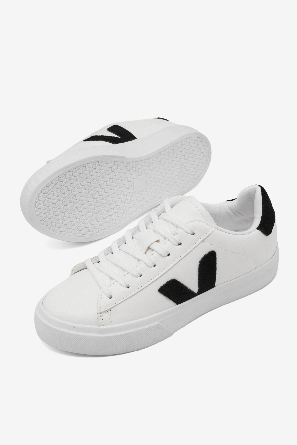 TONNY BLACK Kadın Beyaz Siyah Kauçuk Taban Rahat Bağcıklı Sneaker görsel 3