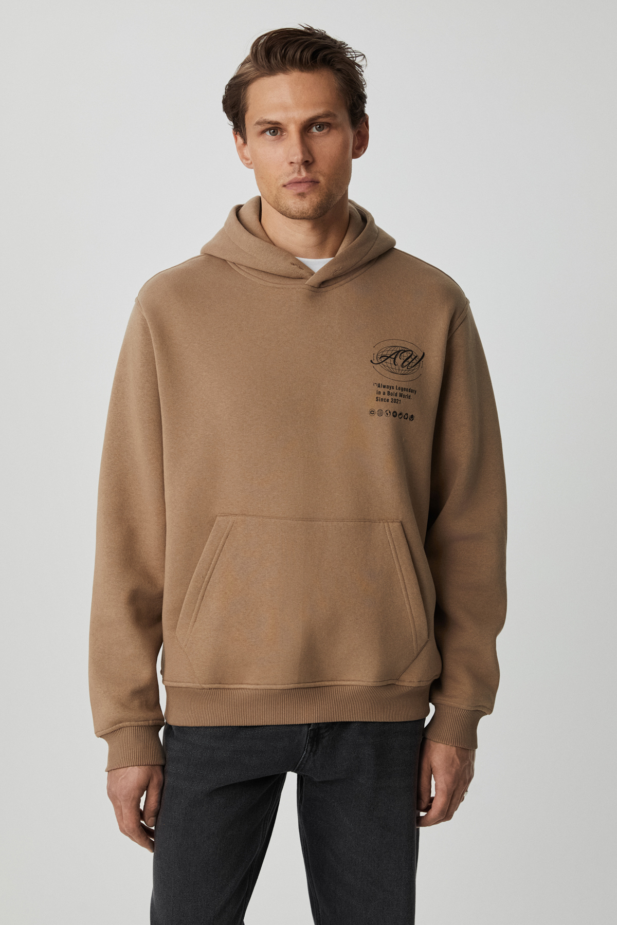 GRIMELANGE Erkek Yumuşacık VİZON Sweatshirt