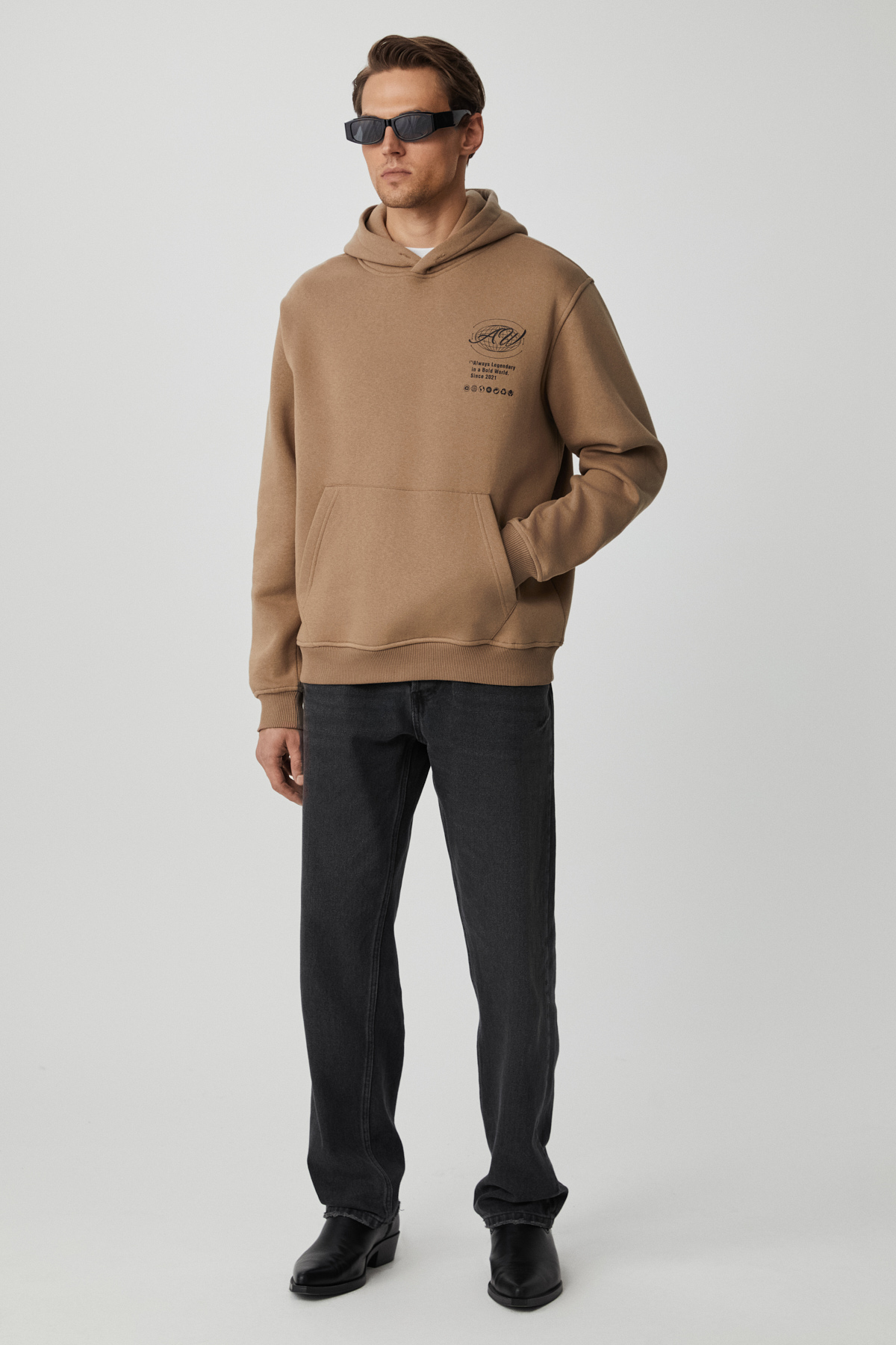 GRIMELANGE Erkek Yumuşacık VİZON Sweatshirt görsel 3