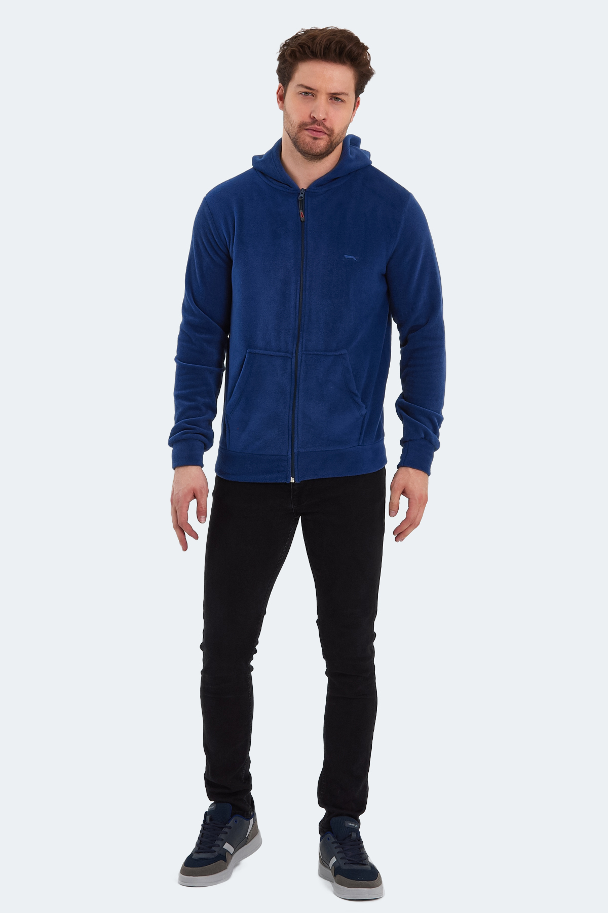 SLAZENGER SAMSON IN Erkek Fermuarlı Sweatshirt Hırka Indigo görsel 7