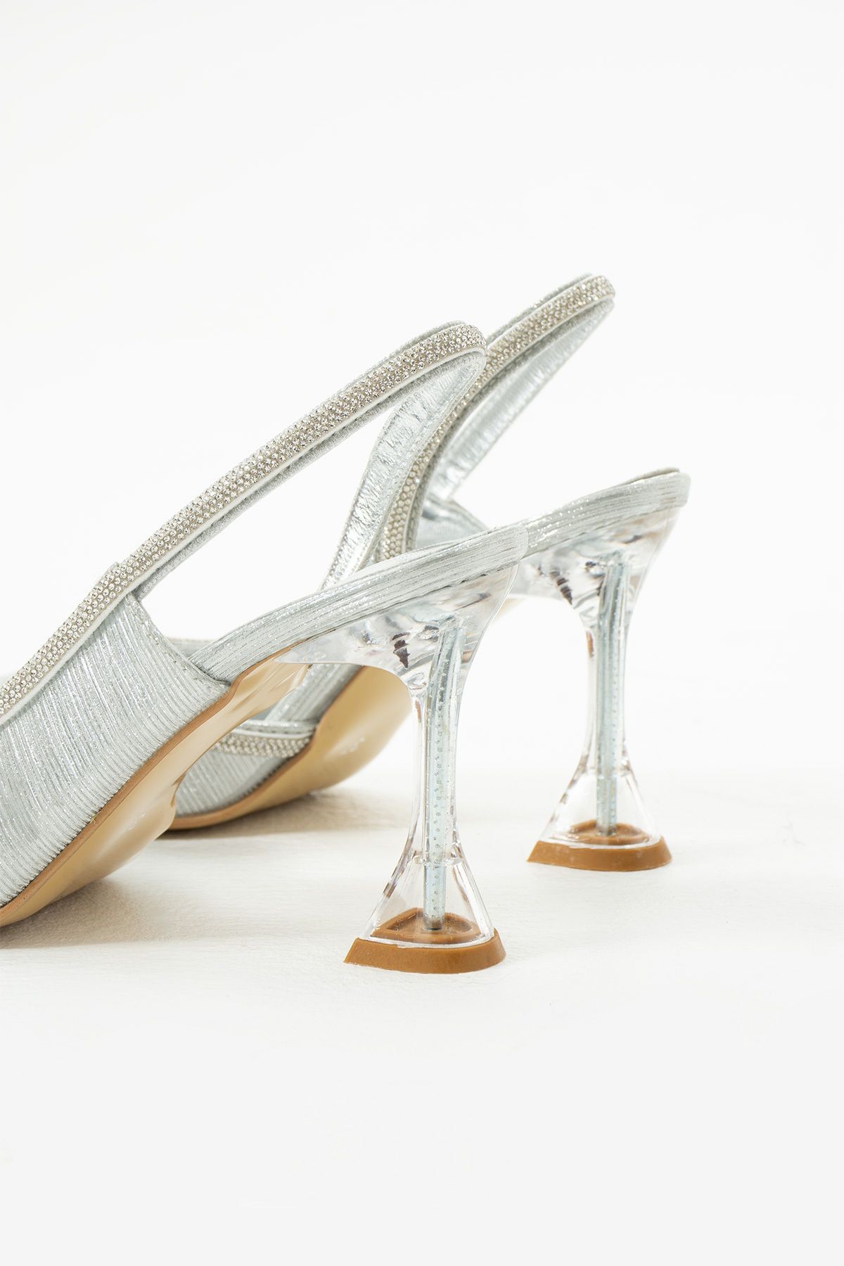 DUXAL SHOES Fomax Taş Detaylı Şeffaf Topuklu Ayakkabı görsel 5