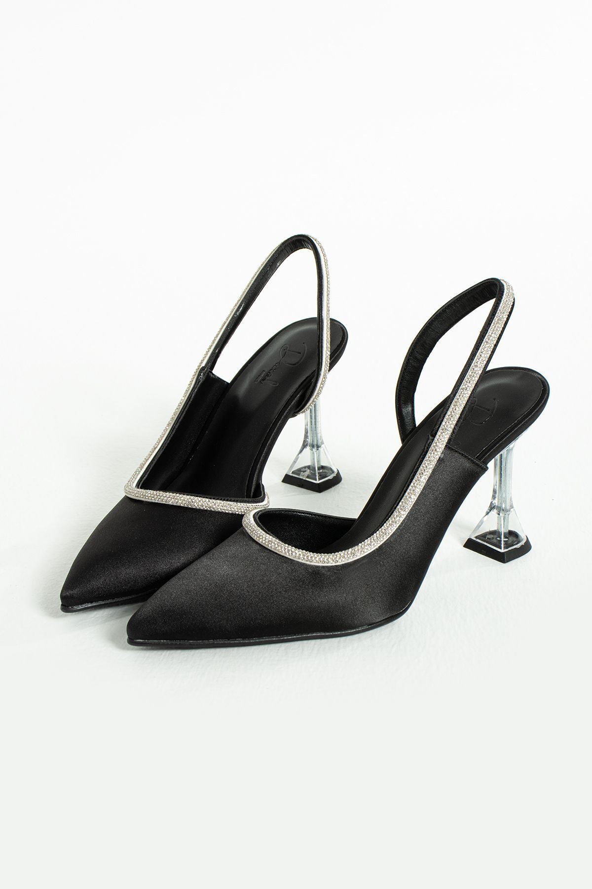 DUXAL SHOES Fomax Taş Detaylı Şeffaf Topuklu Ayakkabı