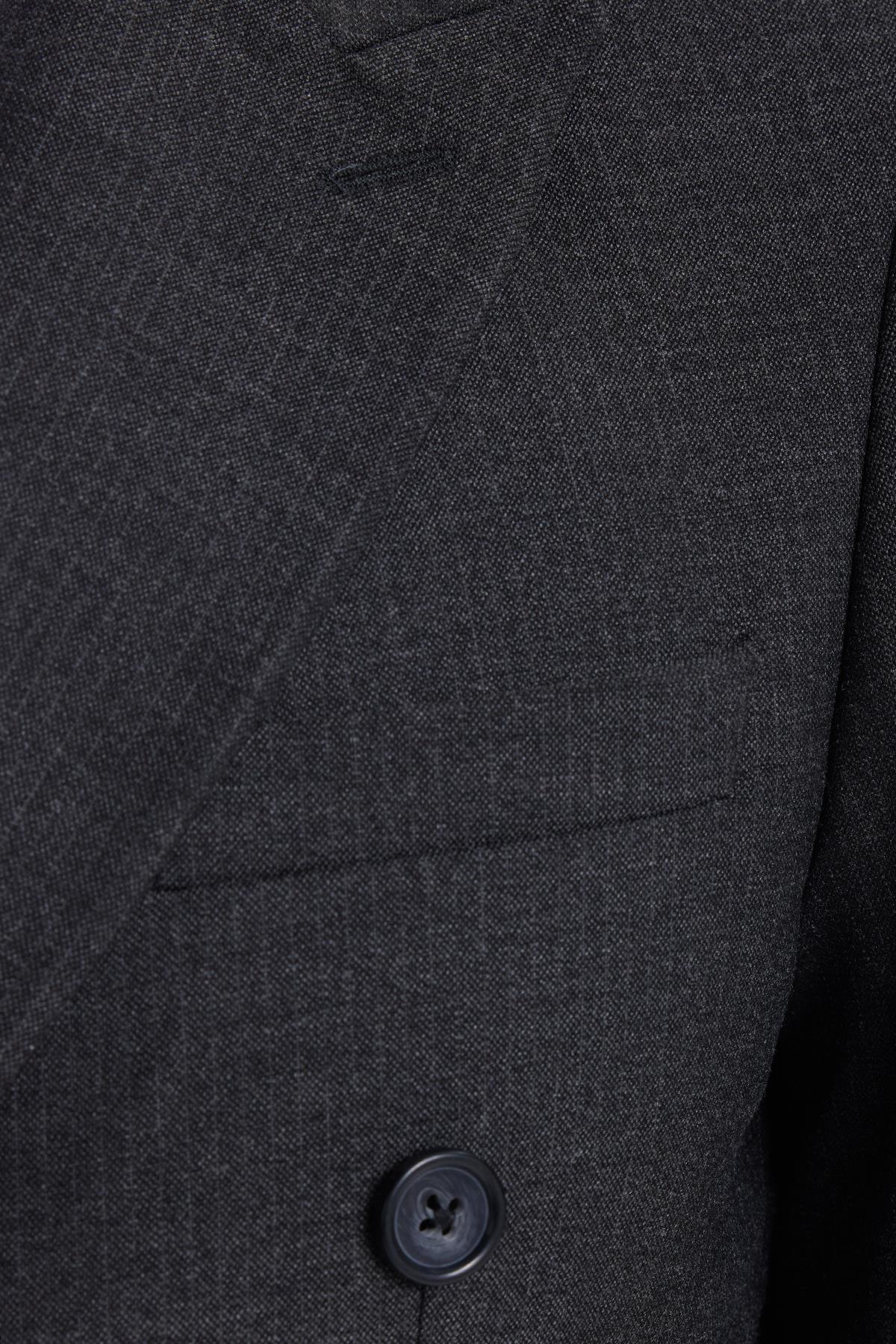 TUDORS Erkek Slim Fit Sivri Yaka Çizgili Kapaklı Cepli Antrasit Takım Elbise görsel 8