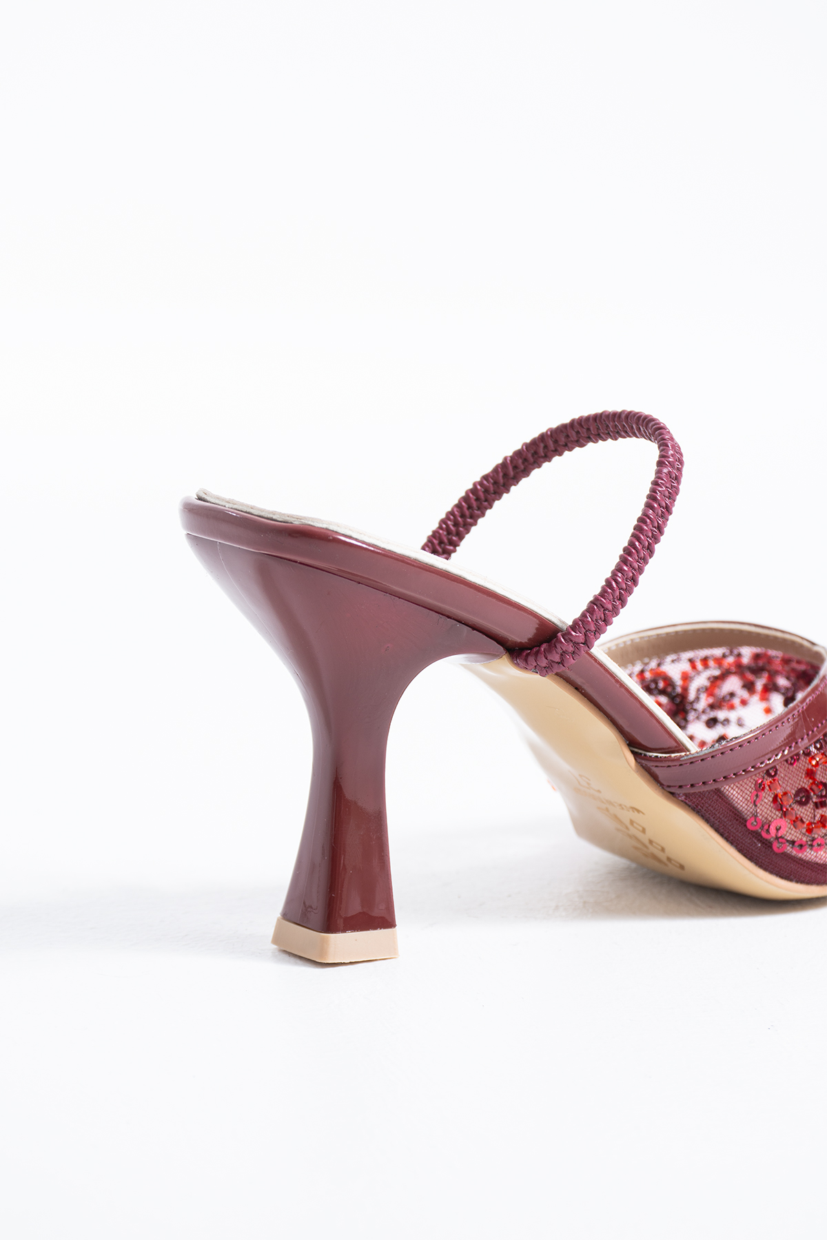 DUXAL SHOES Alberta Tüylü Boncuklu Detaylı Arkası Açık Topuklu Ayakkabı görsel 7