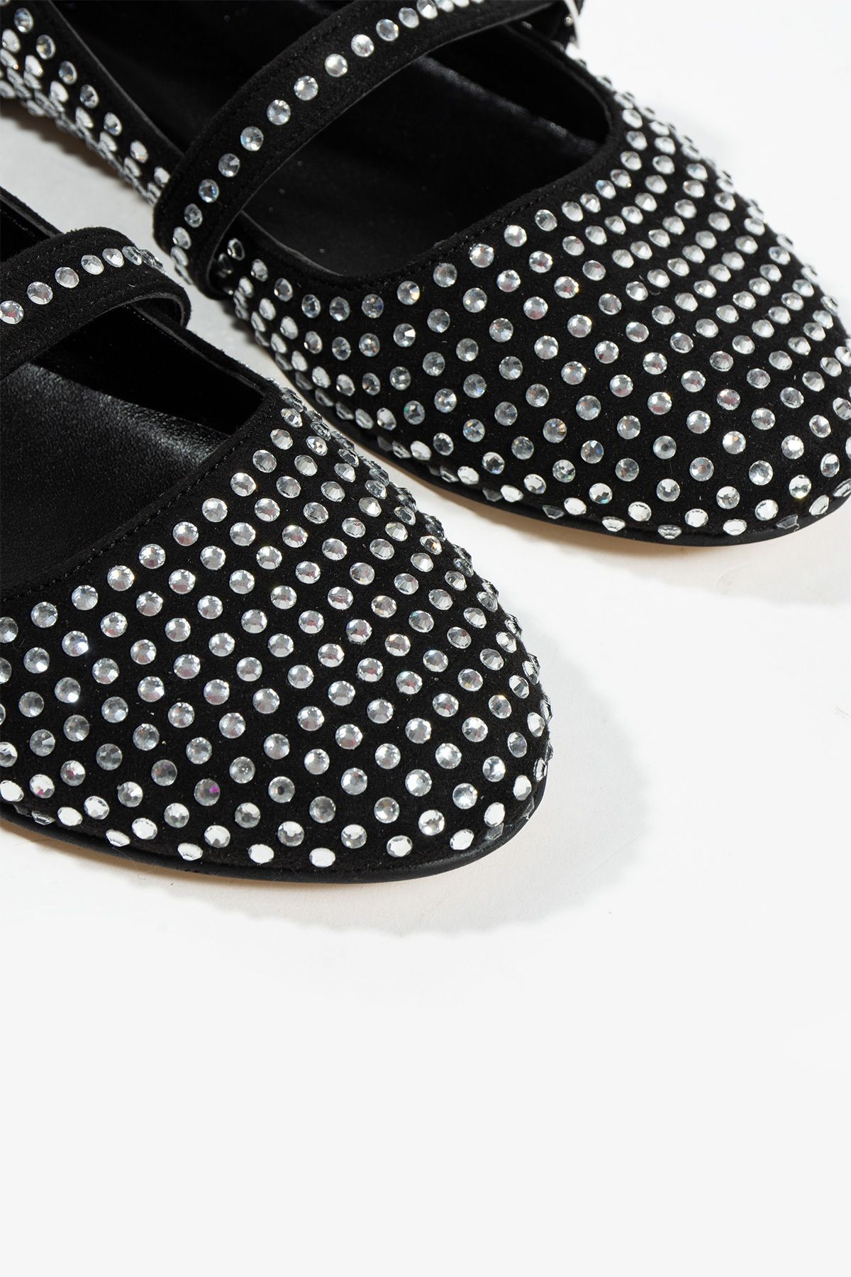 DUXAL SHOES Kadın Baretli Taşlı Babet Ayakkabı Siyah görsel 4
