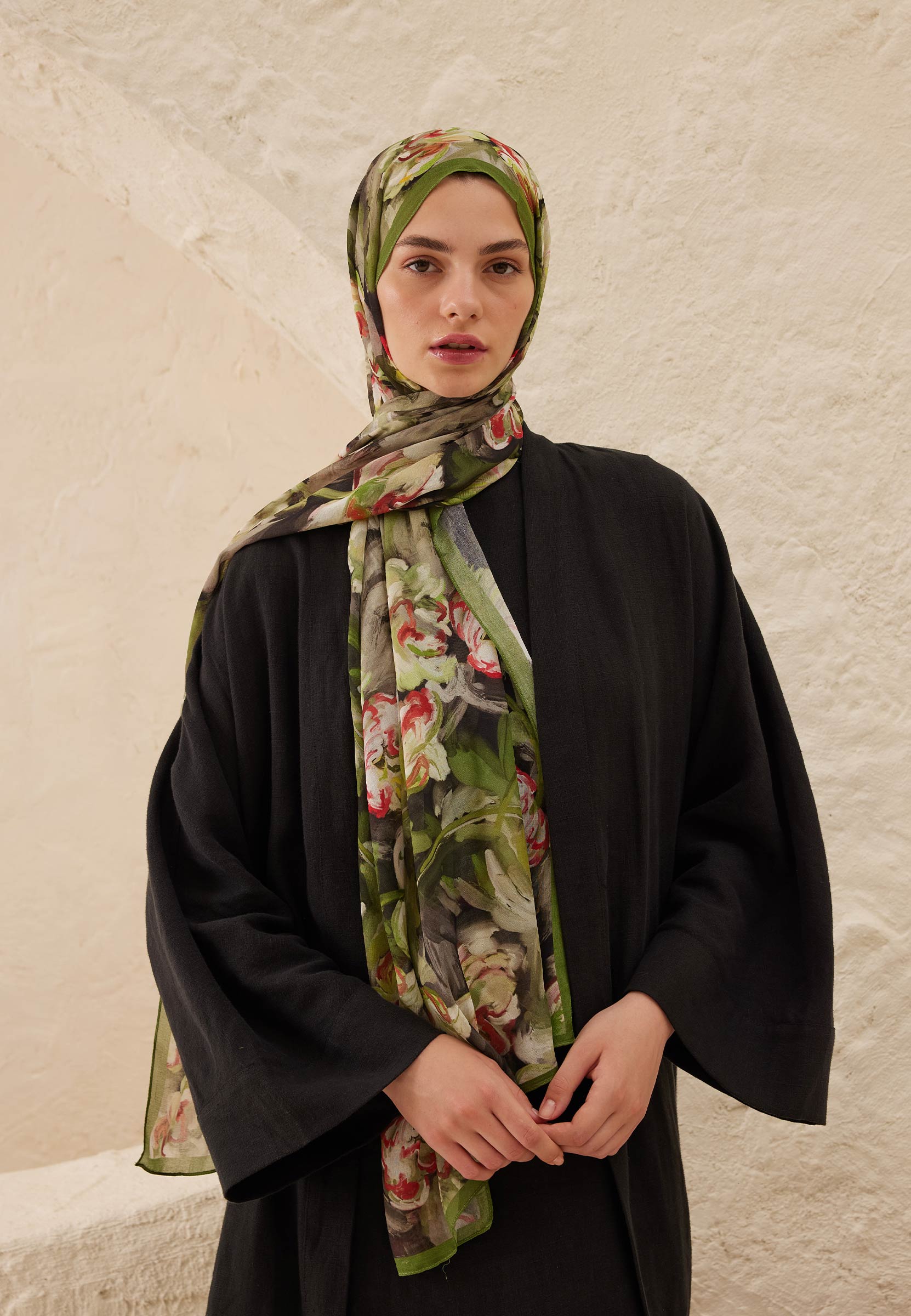 Fresh Scarfs Lavinia Desen Rami Şal Siyah