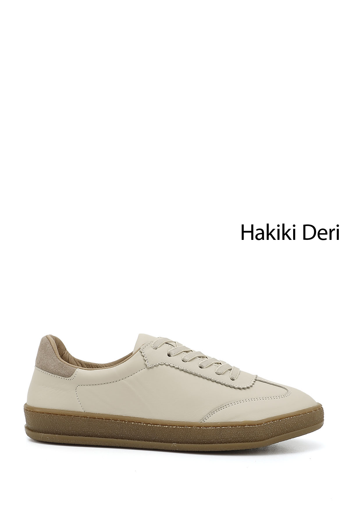 GÖNDERİ(R) Kadın BEJ-CAMEL Bağcıklı Hakiki Deri Sneaker
