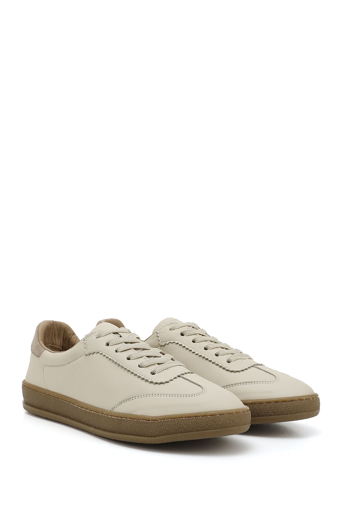 GÖNDERİ(R) Kadın BEJ-CAMEL Bağcıklı Hakiki Deri Sneaker görsel 2