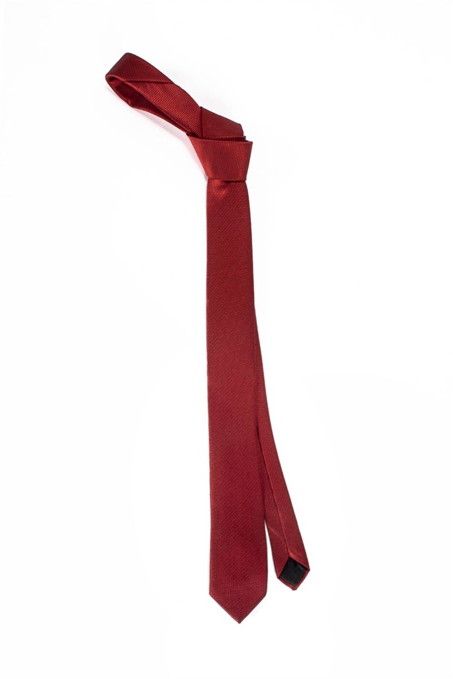 TUDORS Desenli İnce Kırmızı Erkek Kravat görsel 3