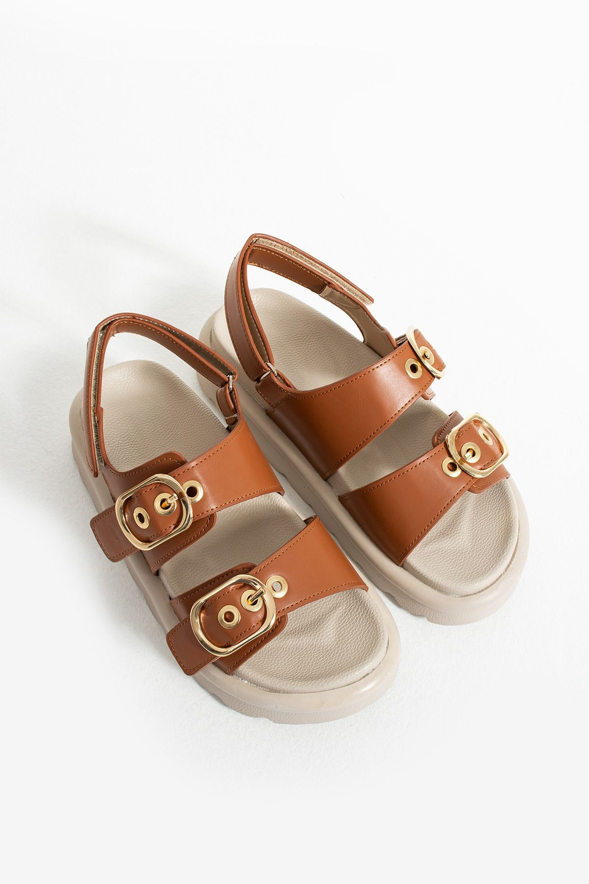 DUXAL SHOES Camelia Çift Toka Detaylı Kadın Sandalet