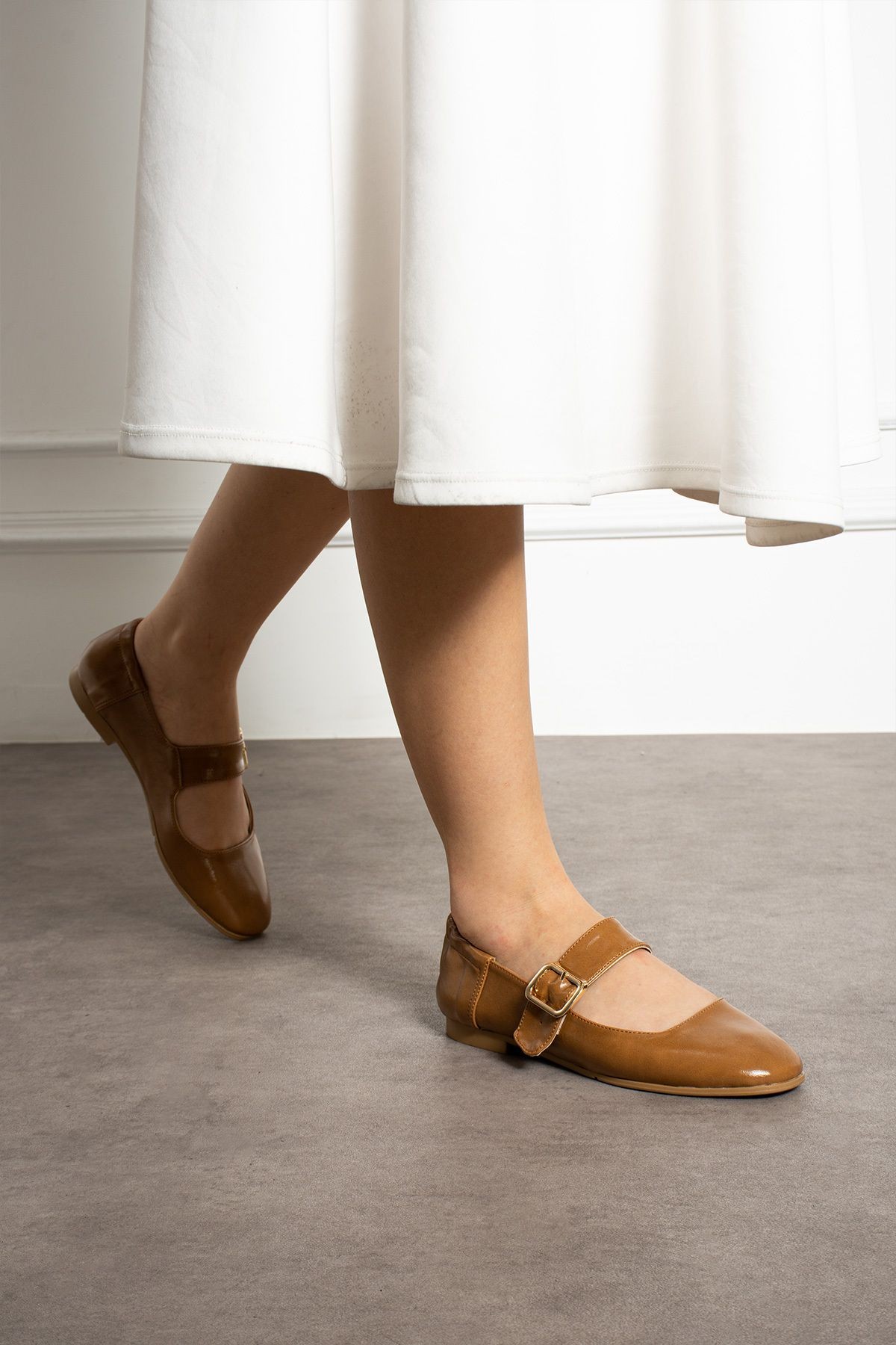 DUXAL SHOES Aleyna Kadın Yumuşak Babet Toka Detaylı Günlük Ayakkabı görsel 4