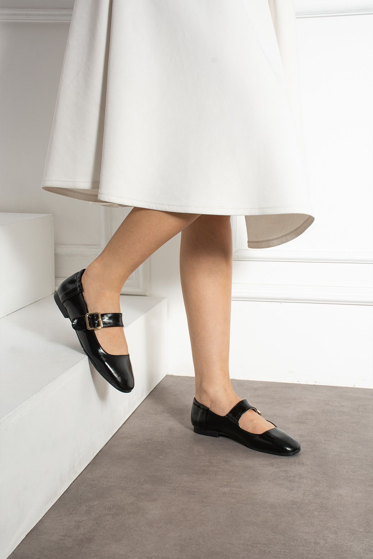 DUXAL SHOES Aleyna Kadın Yumuşak Babet Toka Detaylı Günlük Ayakkabı görsel 5