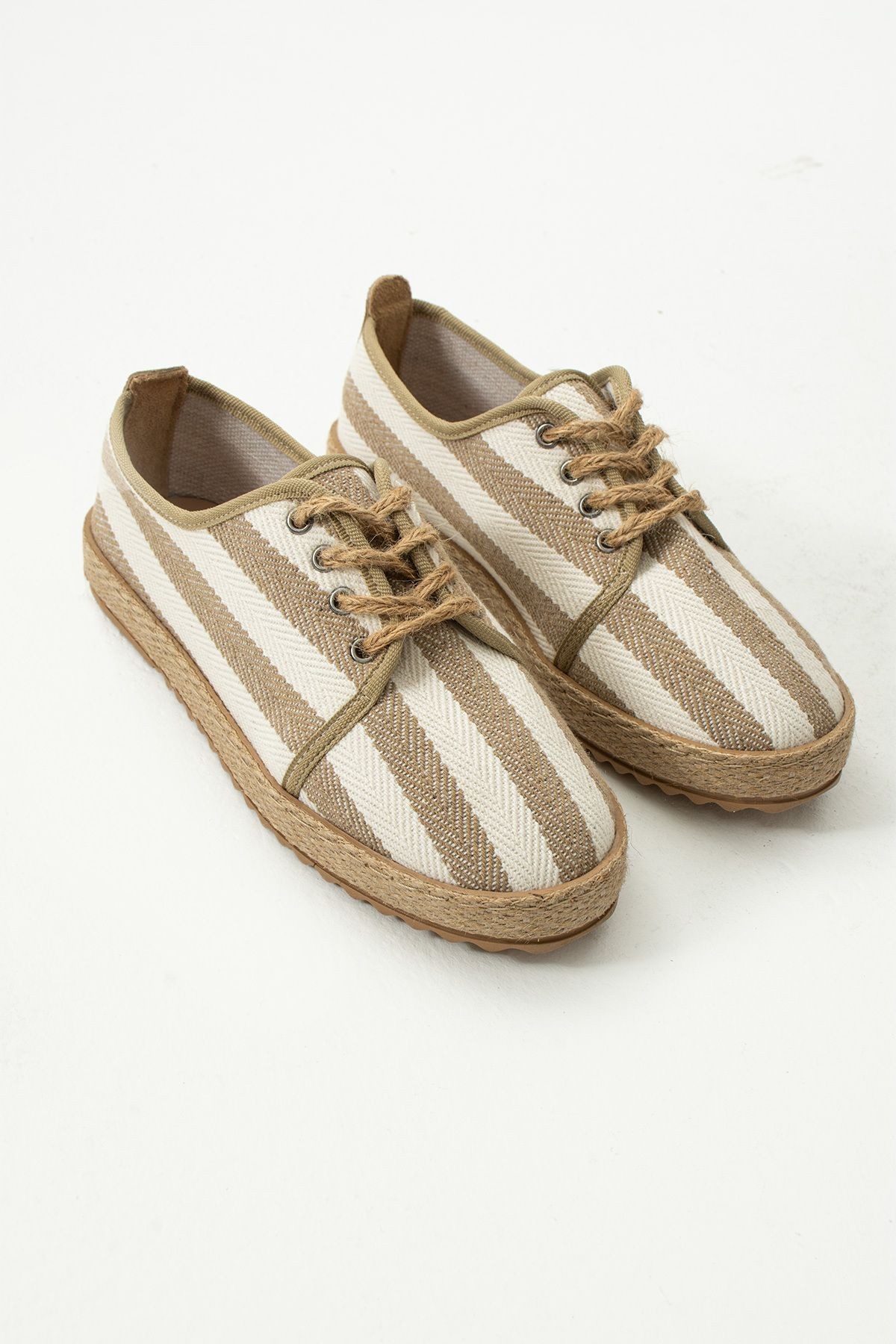 DUXAL SHOES Gabriella Hasır Bağcık Detaylı Kadın Espadril Sneaker