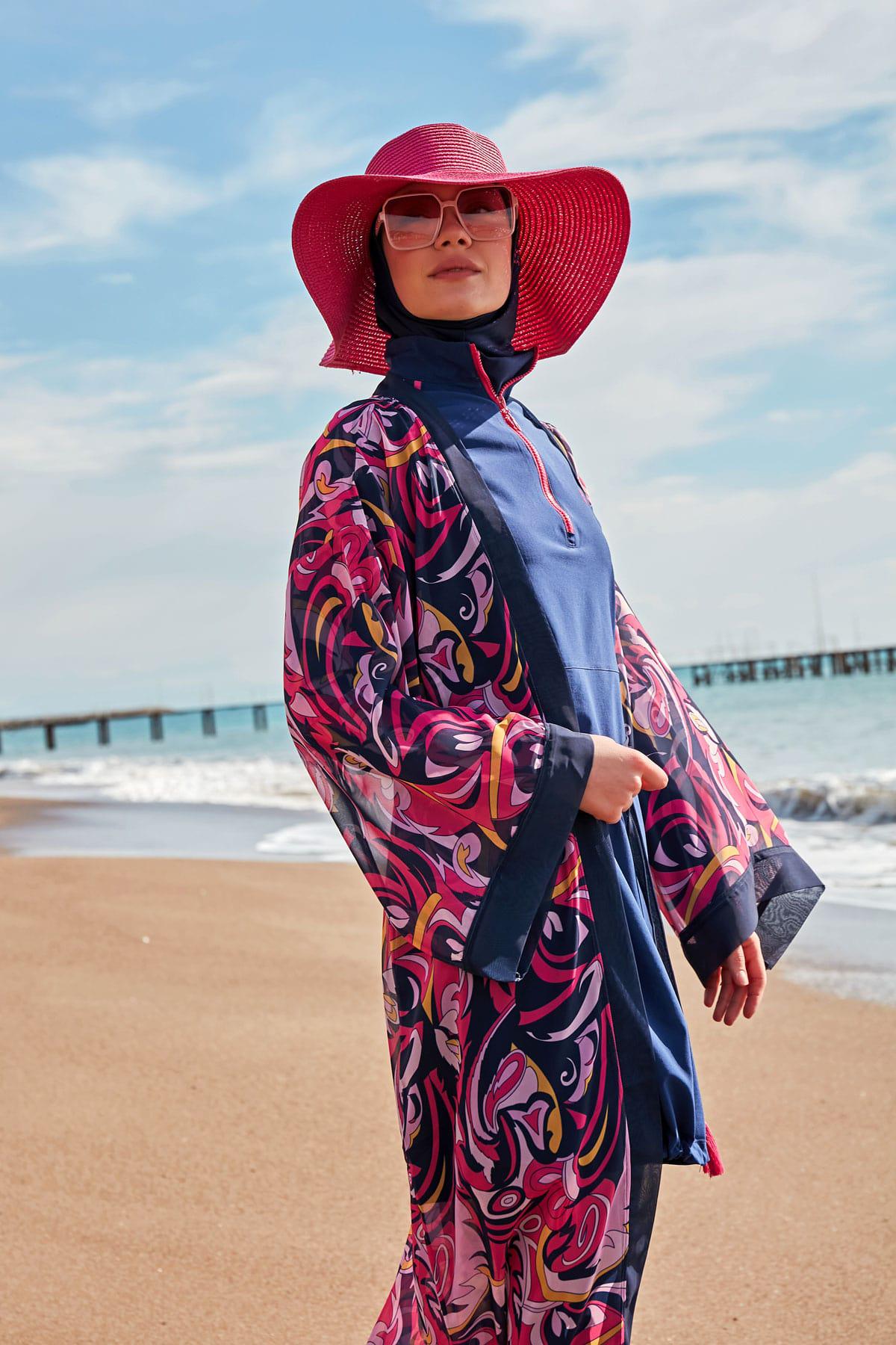 Marina Desenli Kimono Kaftan P2416 görsel 2