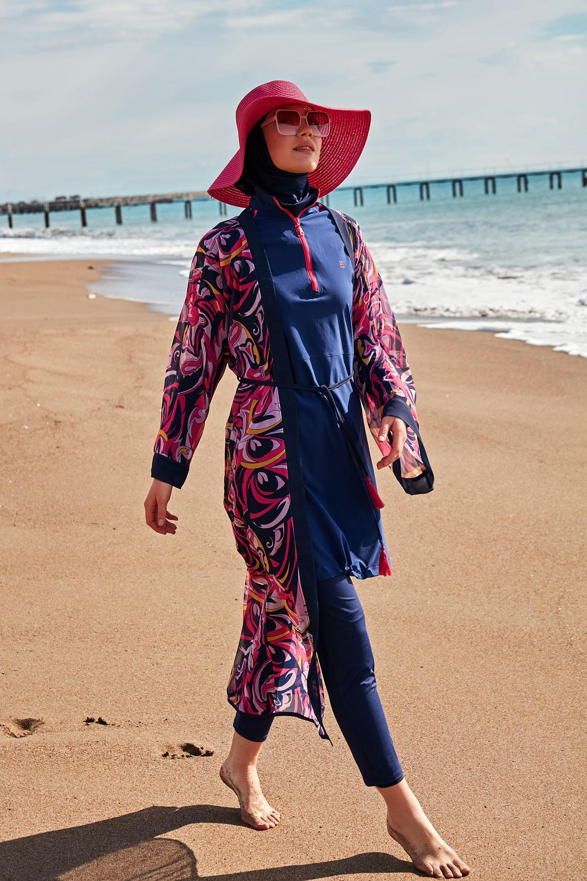 Marina Desenli Kimono Kaftan P2416 görsel 3