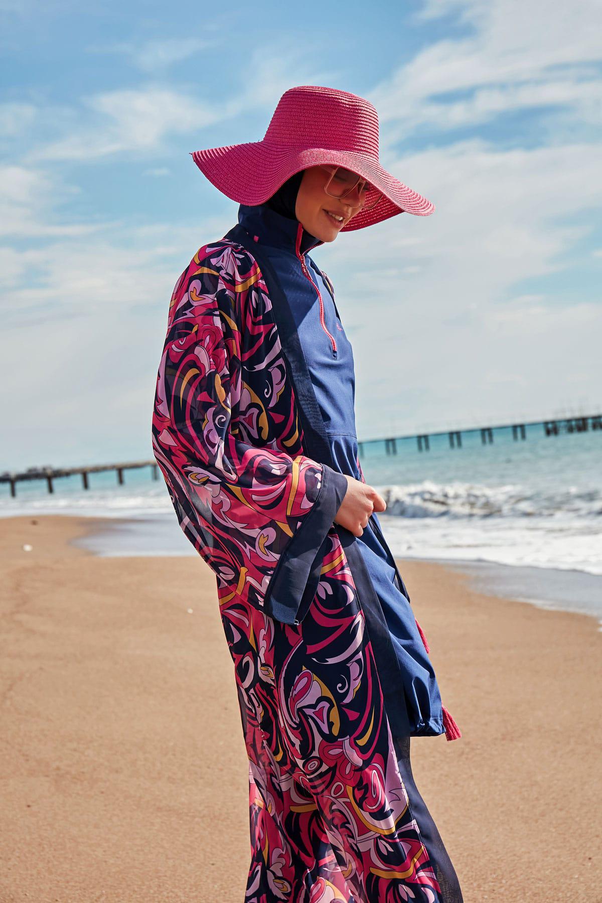 Marina Desenli Kimono Kaftan P2416 görsel 4