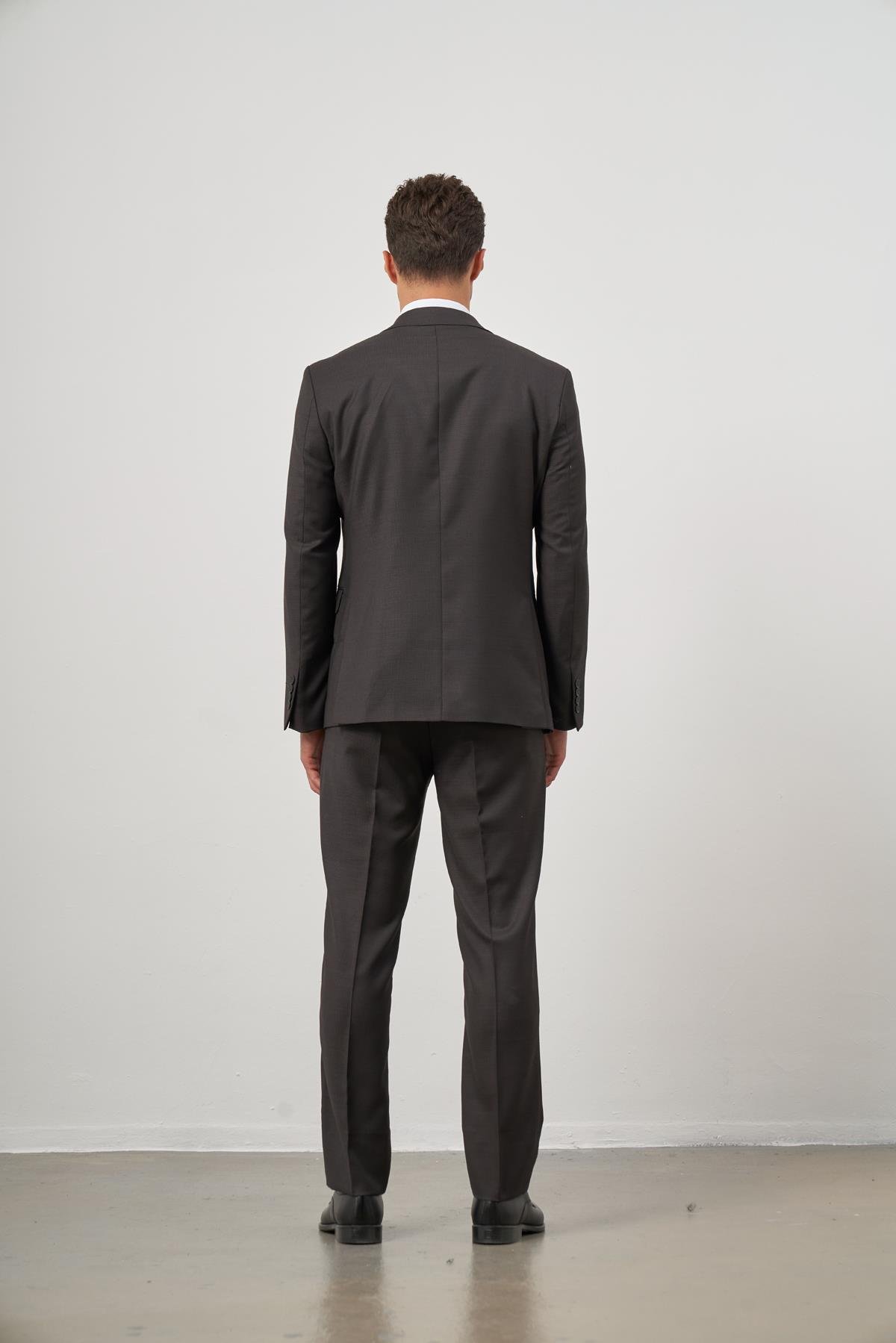 İMZA Siyah Kılıç Yaka Yelekli 6 Drop Slim Fit Classic Takım Elbise 1001245156 görsel 7
