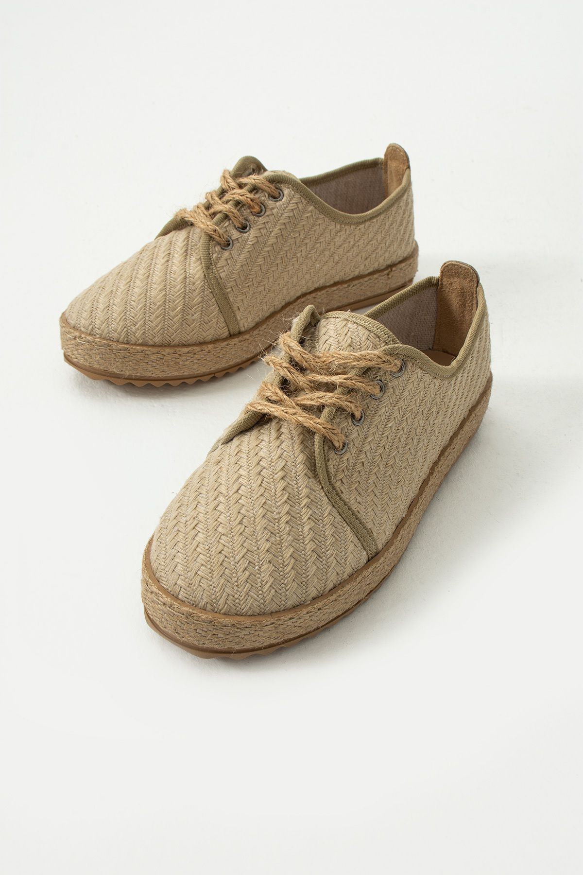 DUXAL SHOES Gabriella Hasır Bağcık Detaylı Kadın Espadril Sneaker görsel 2